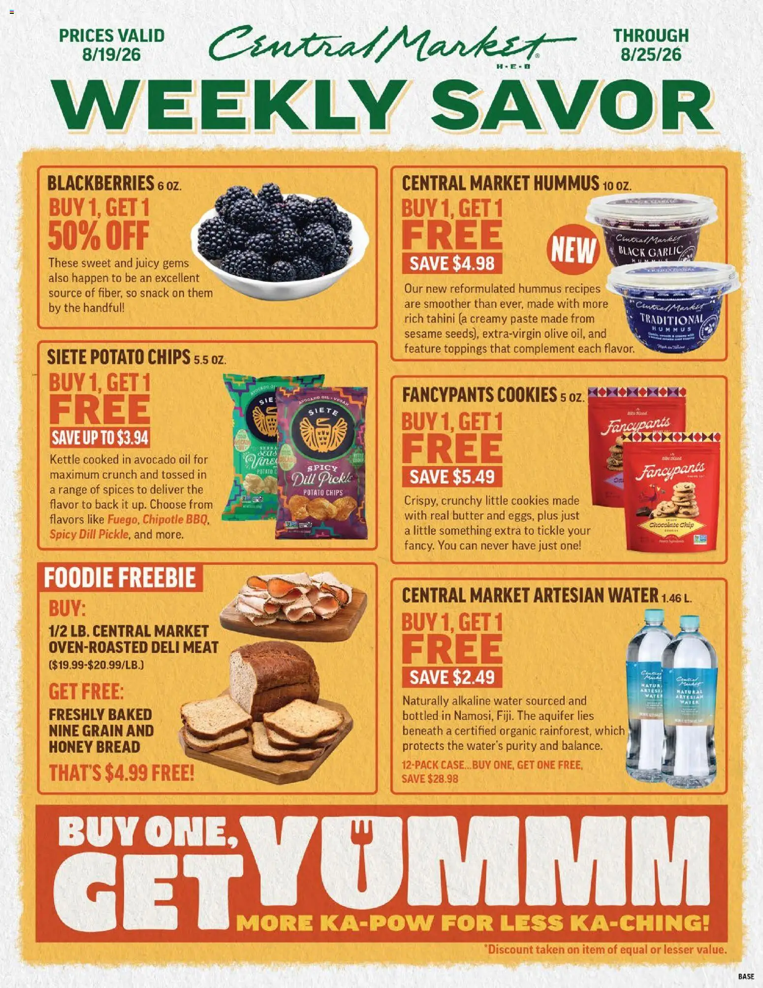 Central Market Weekly Ad - valid from 08/19/2026 | Page: 1 | Products: Oil, Chocolate, Water, Chocolate Chip