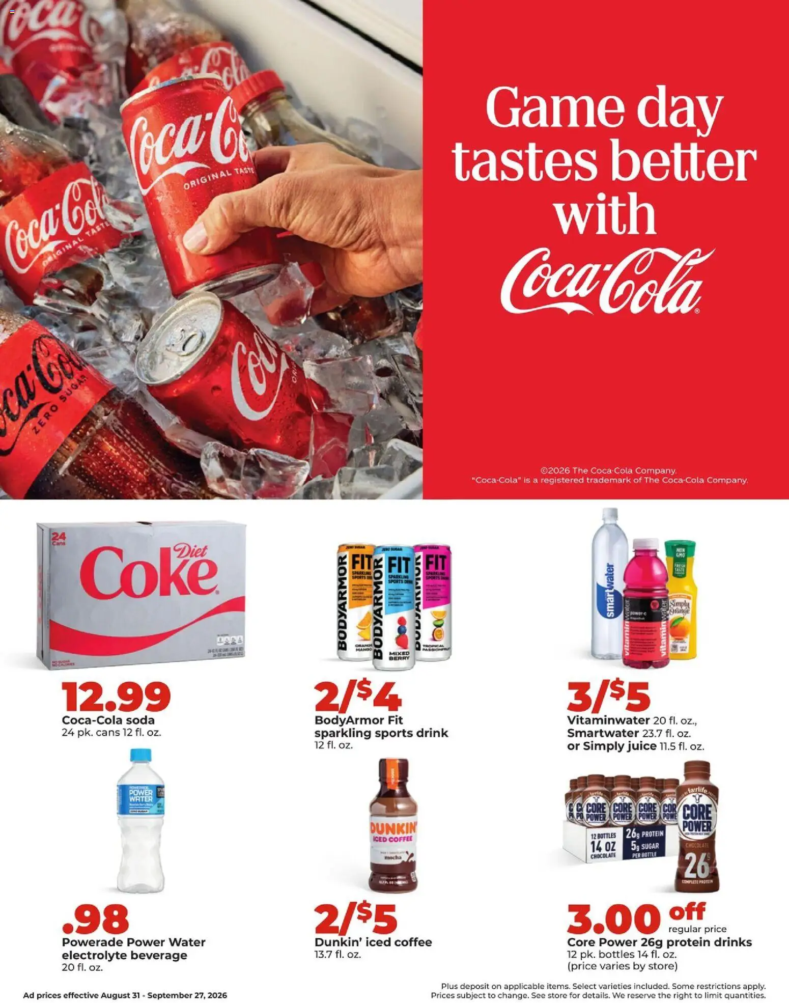 HyVee Monthly Ad - valid from 08/31/2026 | Page: 3 | Products: Juice, Protein, Water, Sports drink