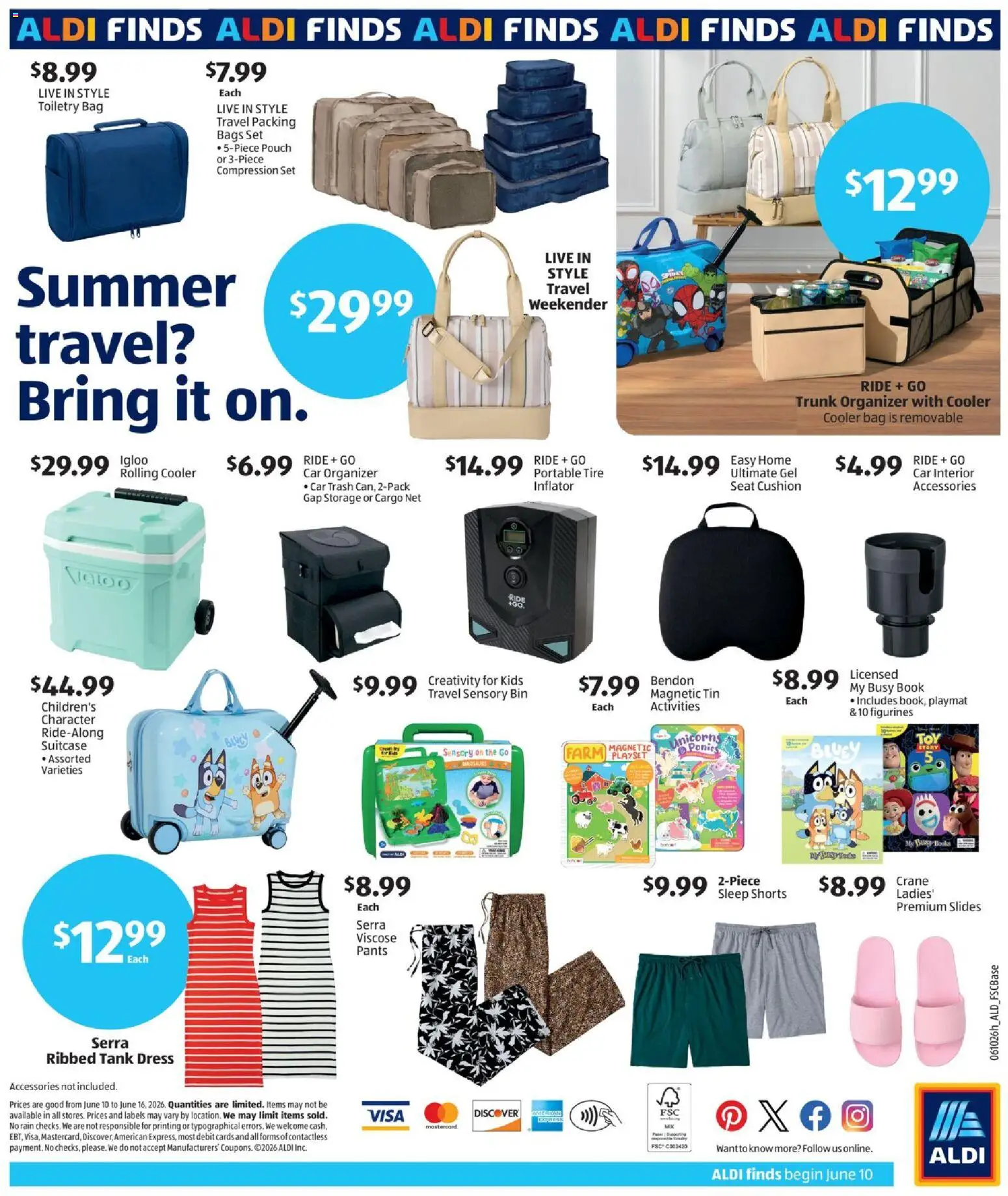 Aldi In Store Ad - valid from 10.06.2026 | Page: 2 | Products: Tire, Shorts, Cushion, Bag