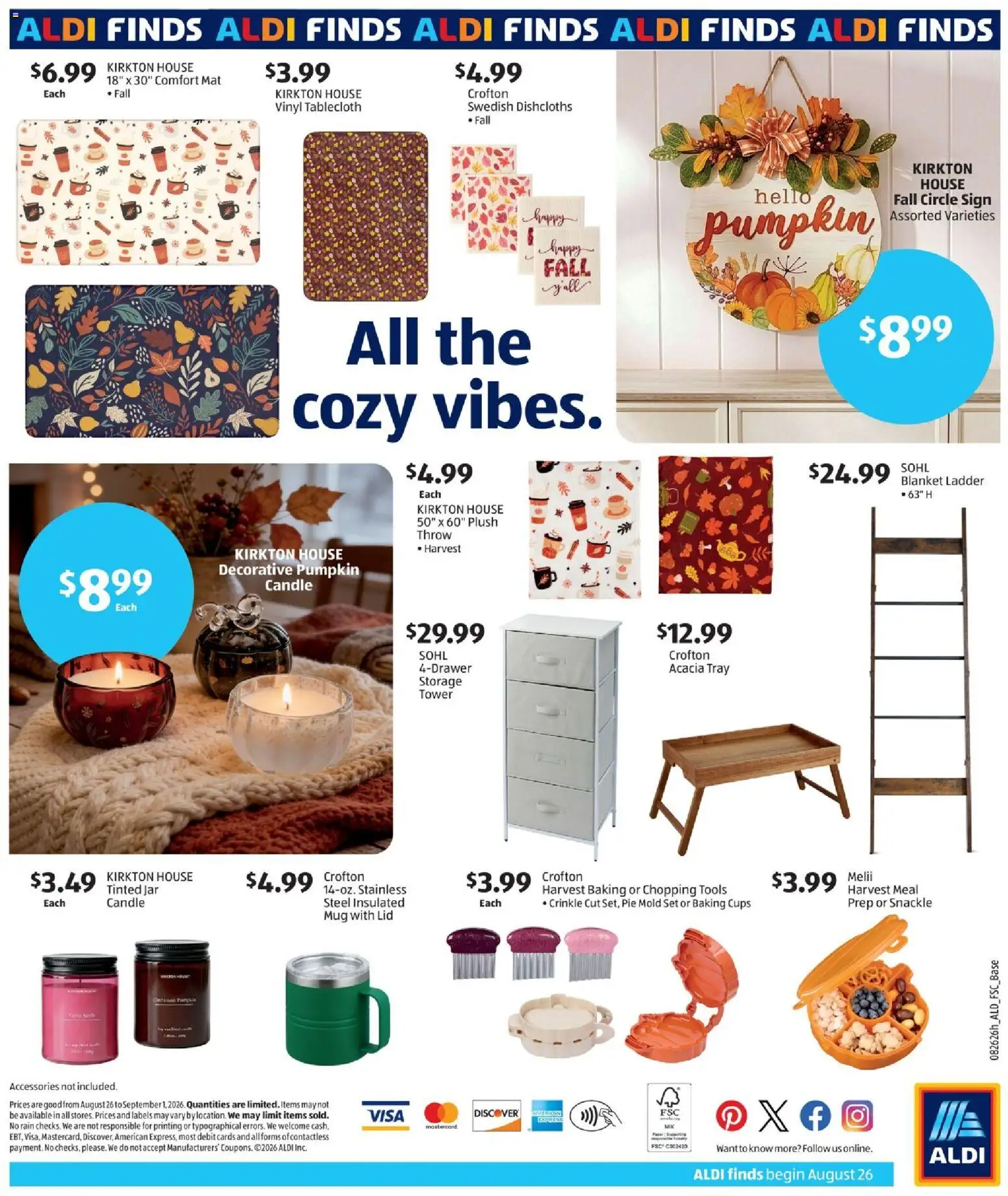 Aldi In Store Ad - valid from 08/26/2026 | Page: 2 | Products: Blanket, Ladder, Pumpkin, Tools
