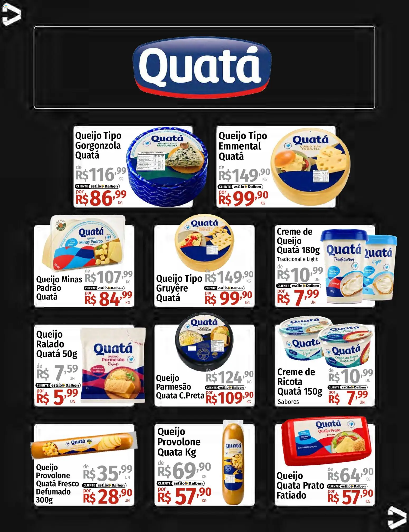 Supermercado Dalben Folheto - válido de 15.06.2026 | Página: 20 | Produtos: Queijo, Provolone, Ricota, Creme