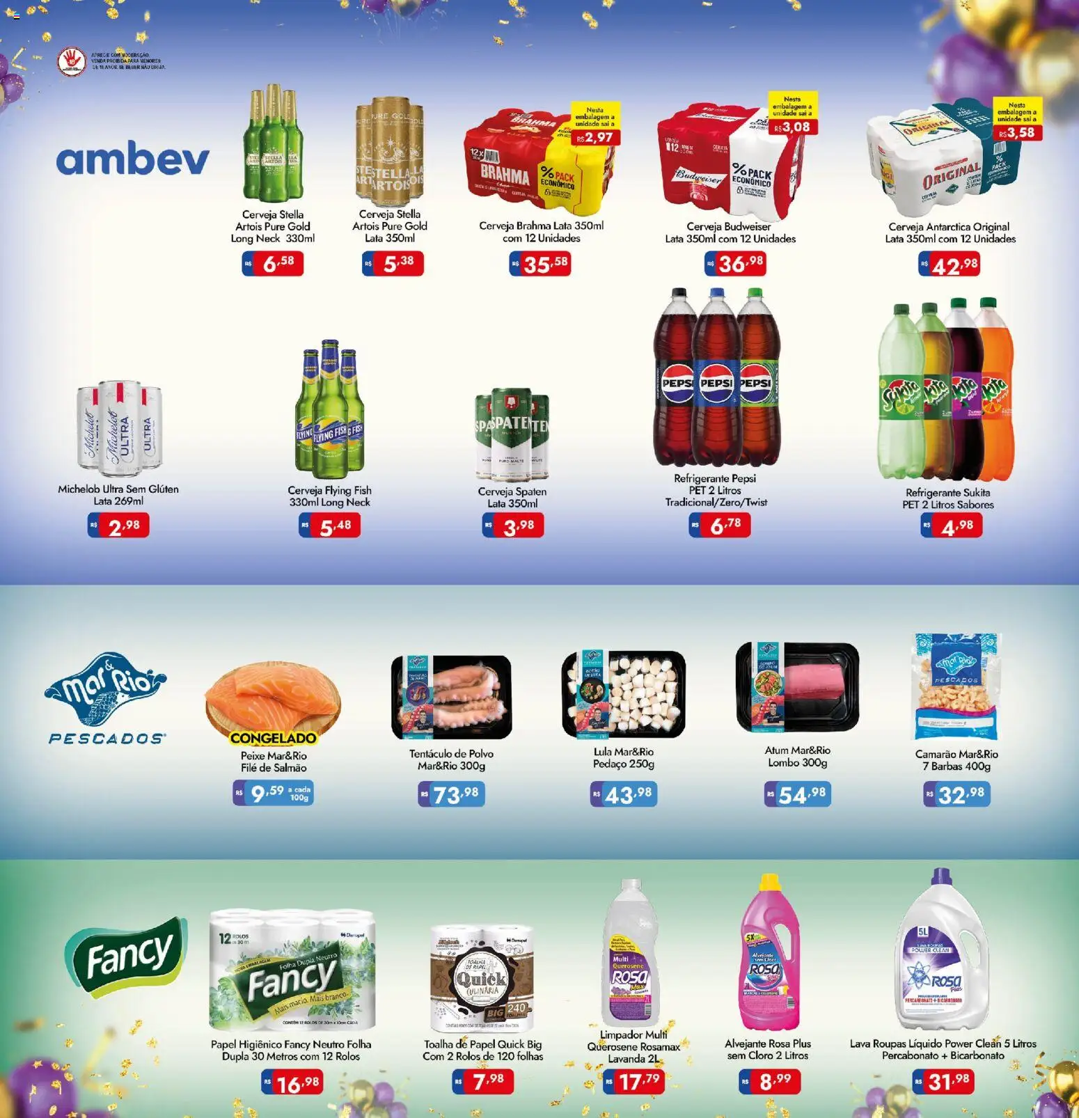 Supermercados Rondon Folheto - válido de 21/09/2026 | Página: 17 | Produtos: Salmão, Alvejante, Pepsi, Lula