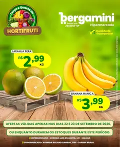 Supermercado Bergamini ofertas Hortifruti - Pré-Visualização do folheto da loja Supermercado Bergamini, válido de 22/09/2026