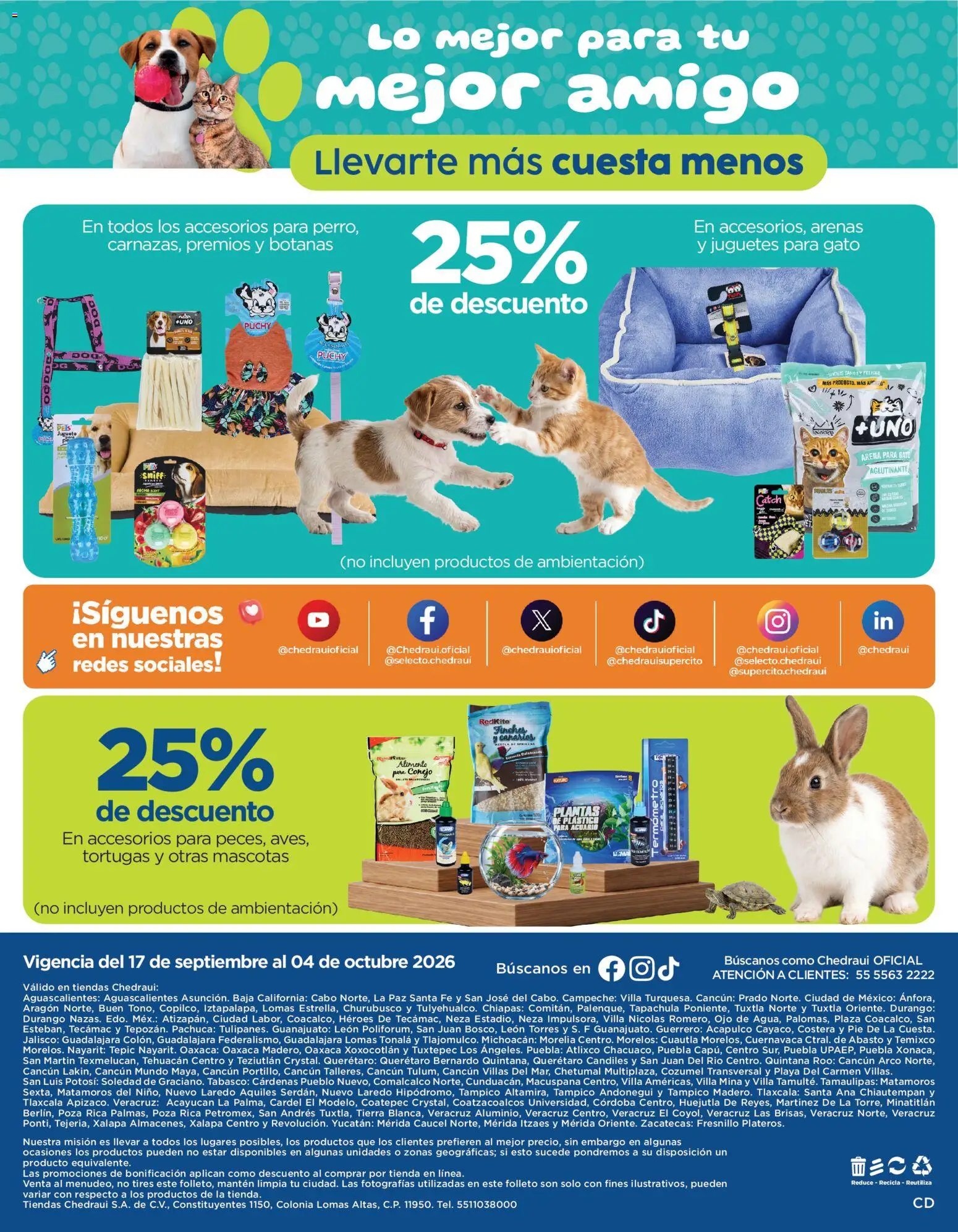 Nuevas ofertas de Chedraui válidas en toda la República Mexicana desde el 17/09/2026. ¡Encuentra las mejores ofertas en Chedraui folleto Cuida lo que más amas! | Página: 16 | Productos: Termómetro, Conejo, Tierra, Juguetes