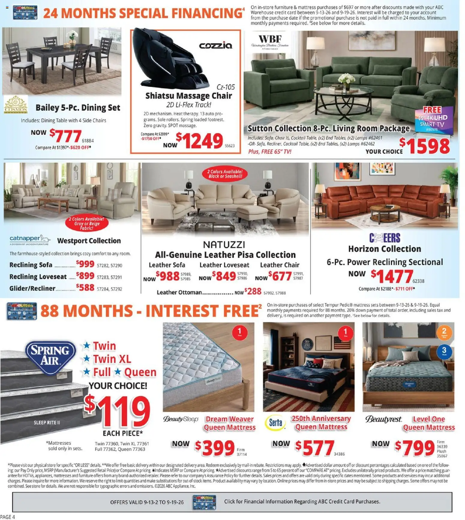 ABC Warehouse Weekly Ad - valid from 09/13/2026 | Page: 4