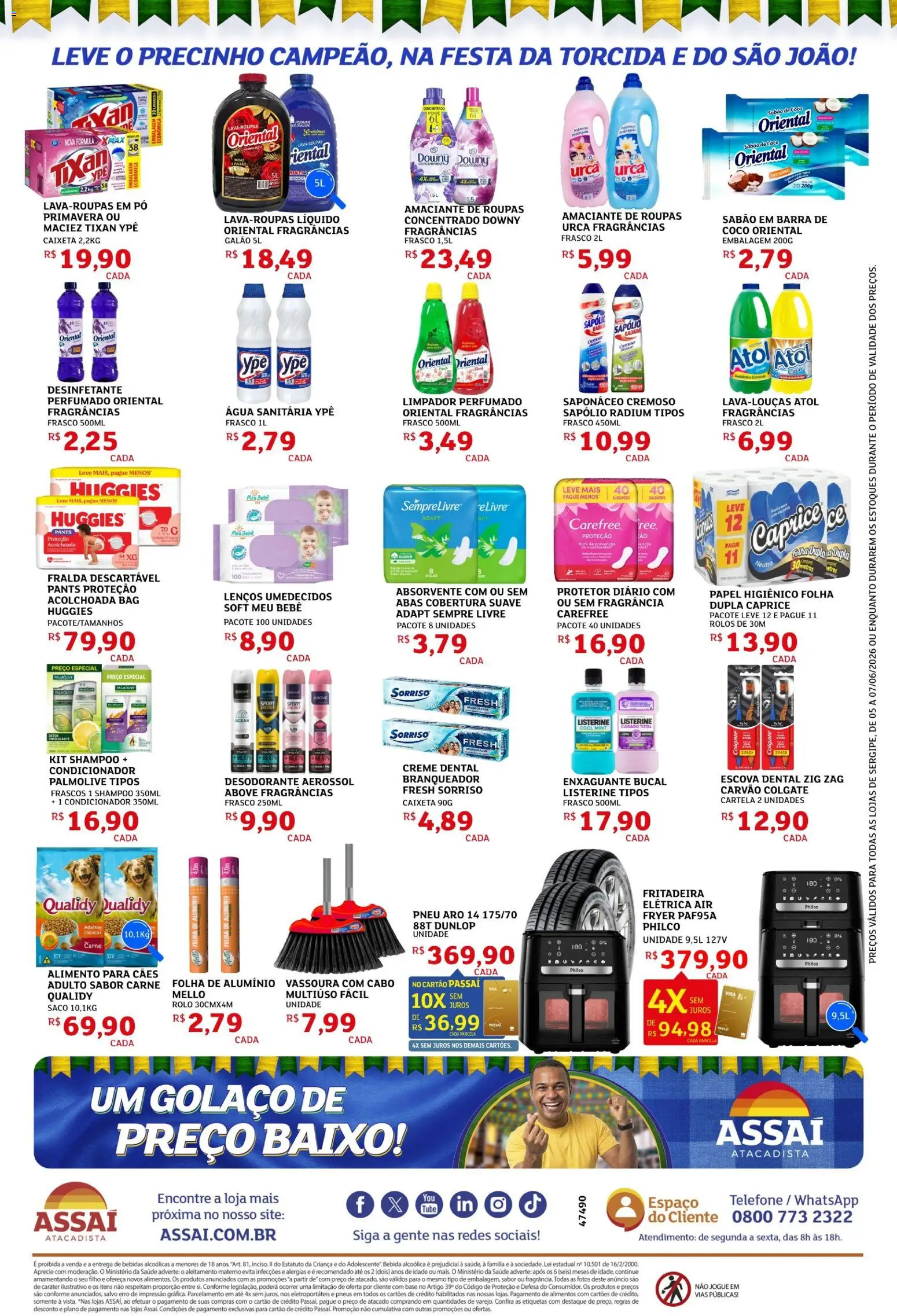 Assaí Atacadista Folheto - válido de 04.06.2026 | Página: 4 | Produtos: Coco, Sabão em barra, Fragrância, Pneus