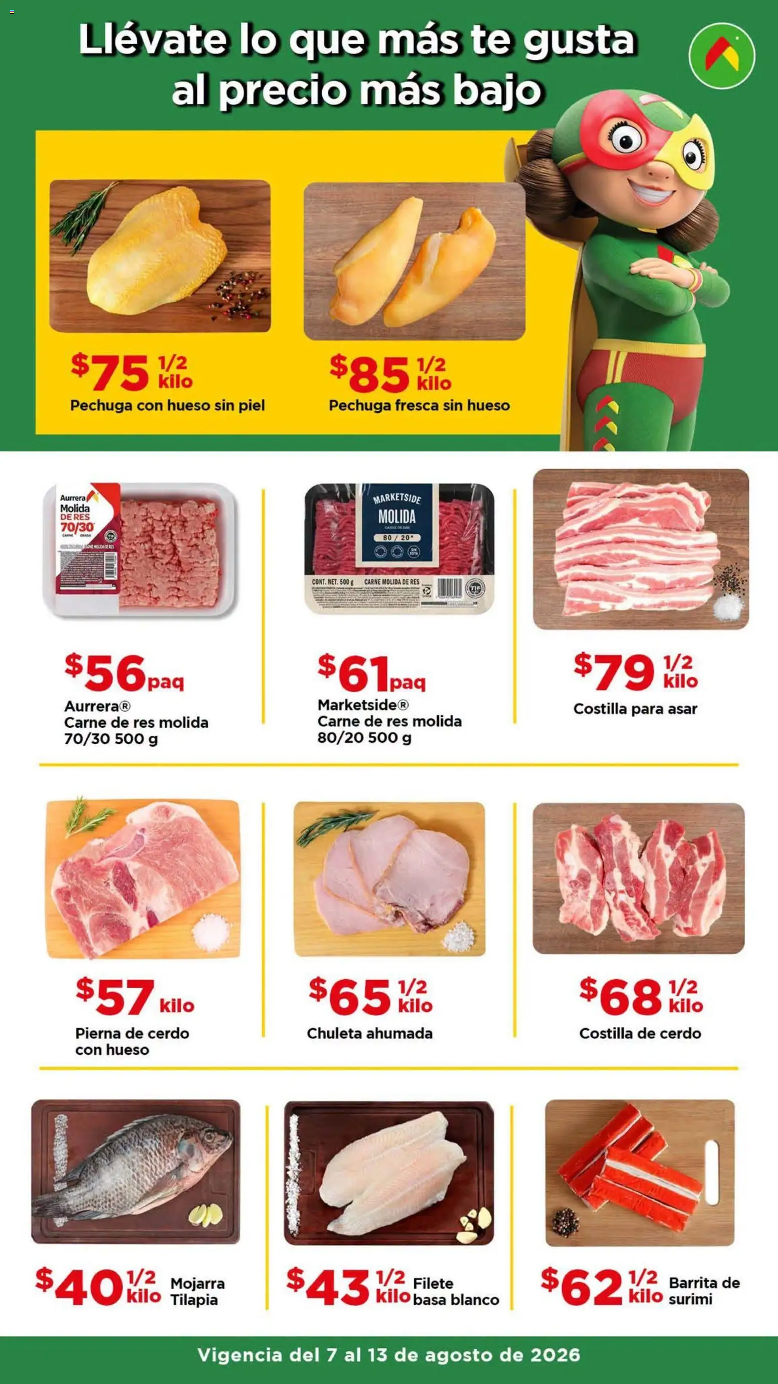 Nuevas ofertas de Bodega Aurrerá válidas en toda la República Mexicana desde el 07/08/2026. ¡Encuentra las mejores ofertas en Bodega Aurrerá folleto Aprovecha más surtido! | Página: 2 | Productos: Chuleta ahumada, Cerdo, Carne, Té