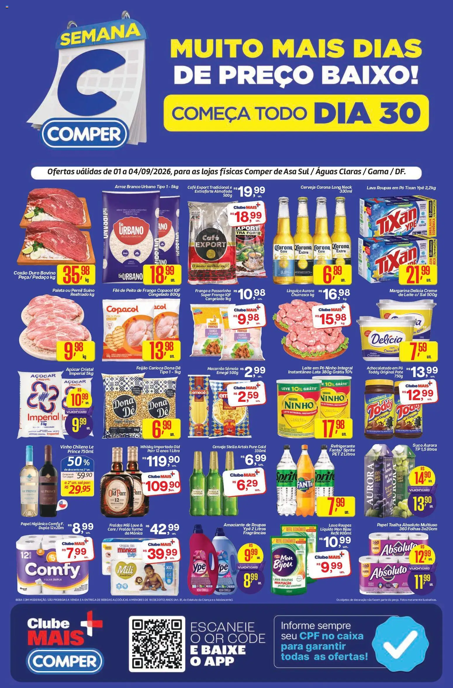 Comper Folheto - válido de 01/09/2026 | Página: 1 | Produtos: Almofada, Suco, Macarrão, Frango