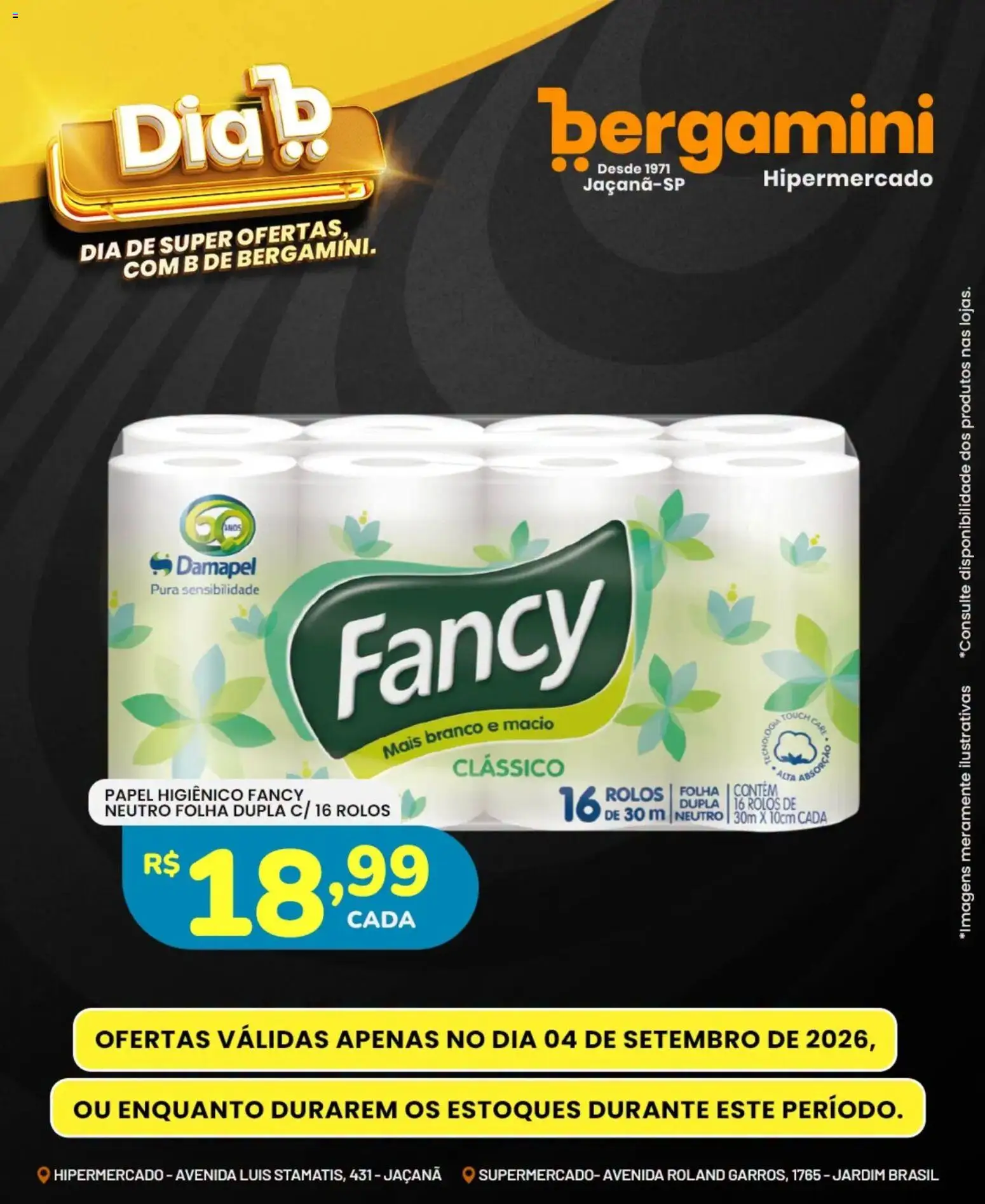 Supermercado Bergamini Folheto - válido de 04/09/2026 | Página: 16 | Produtos: Papel higiênico