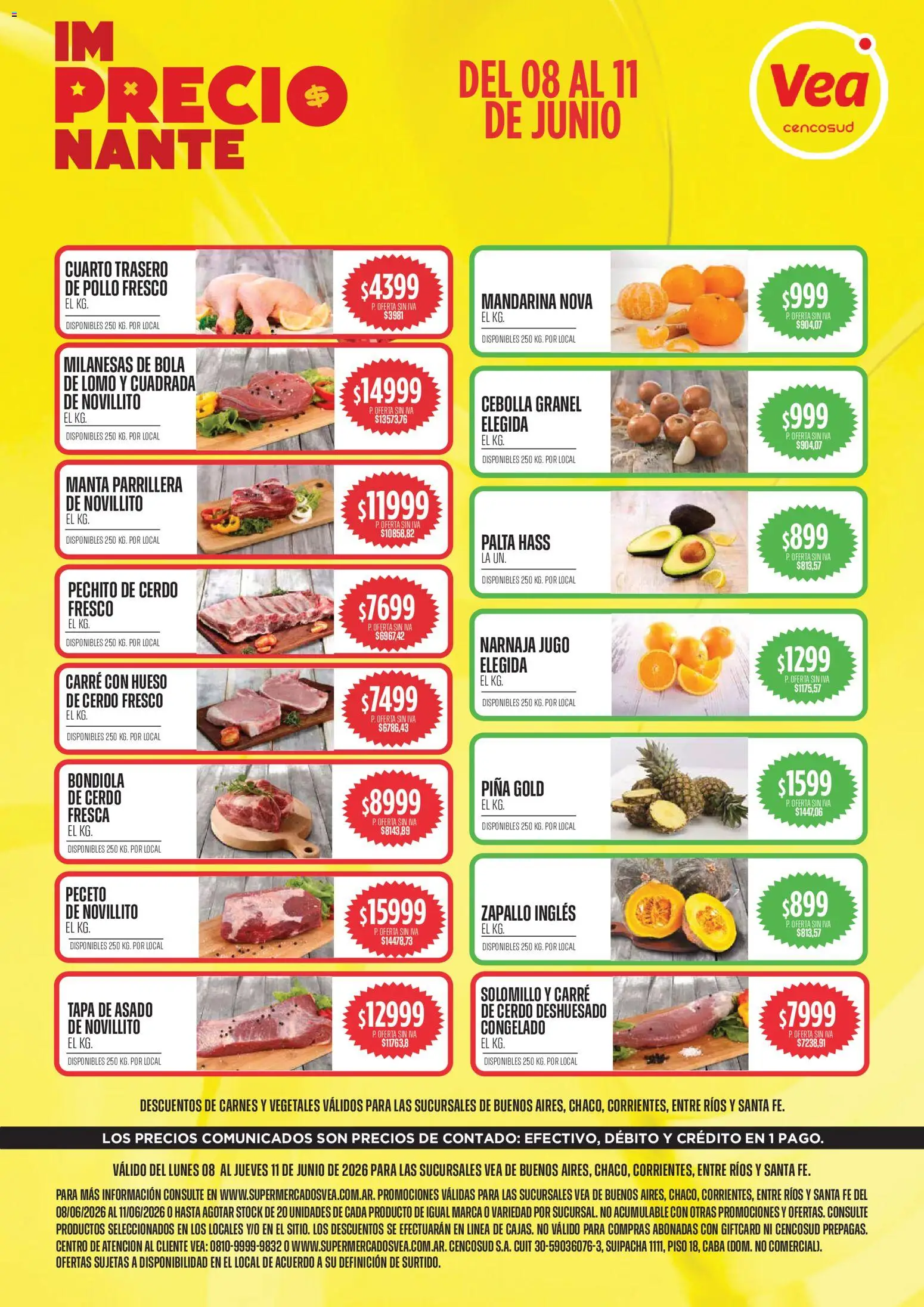 Vea ofertas │ válido desde el 08.06.2026 | Página: 1 | Productos: Cebolla, Jugo, Cerdo, Piña