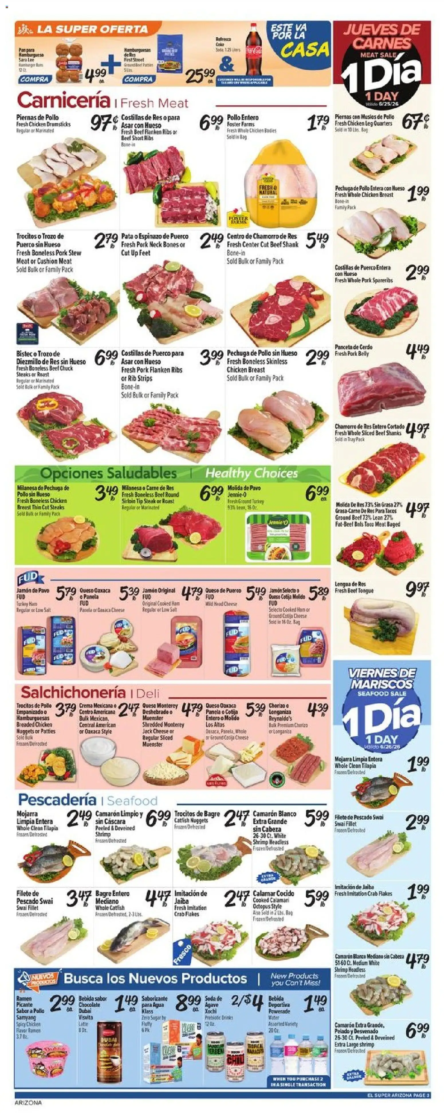 El Super Weekly Ad - AK - valid from 06/24/2026 | Page: 3 | Products: Cheese, Chocolate, Flakes, Seafood