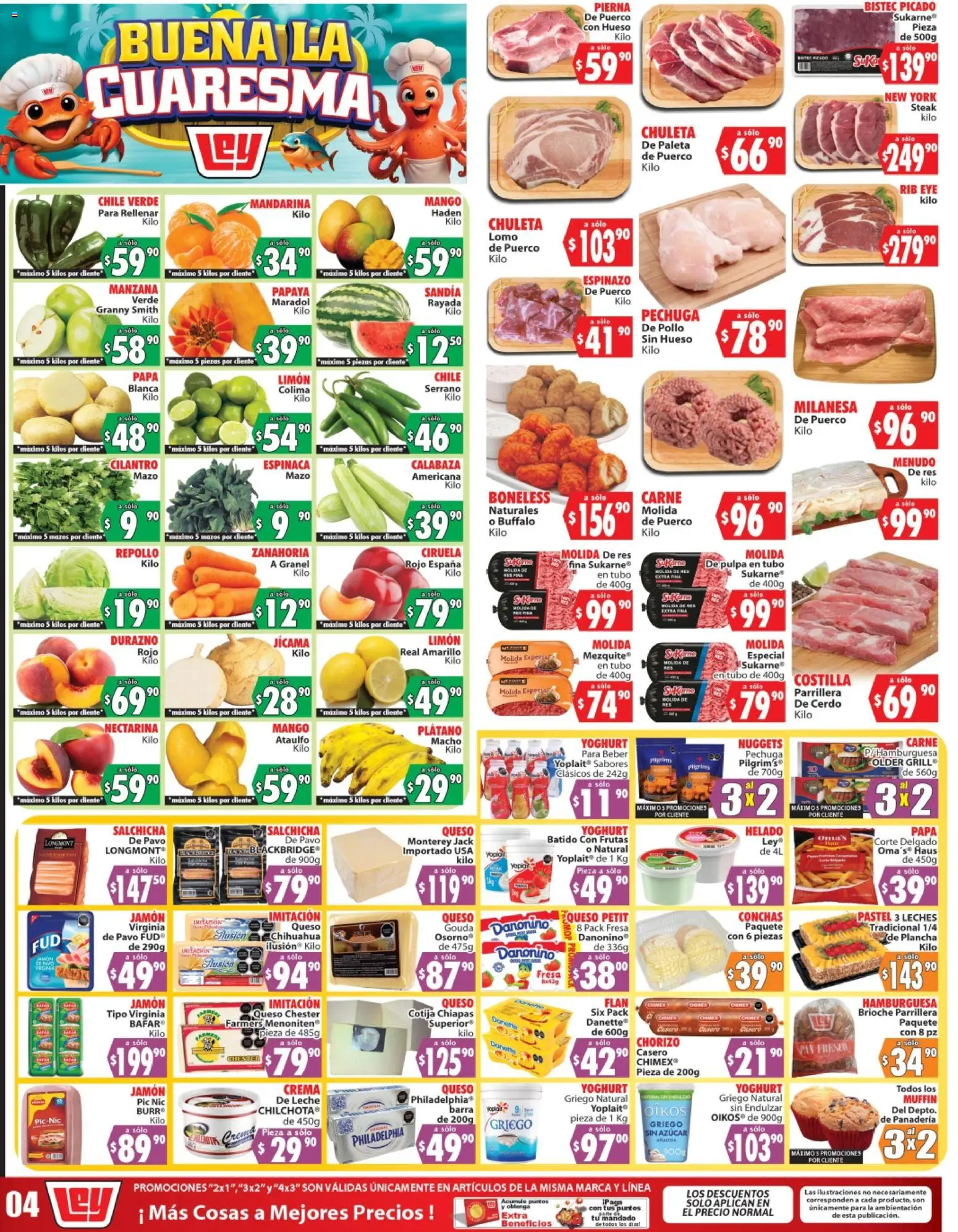 Nuevas ofertas de Casa Ley válidas en toda la República Mexicana desde el 05.03.2026. ¡Encuentra las mejores ofertas en Casa Ley folleto Autoservicio! | Página: 1 | Productos: Durazno, Leche, Pan, Panadería