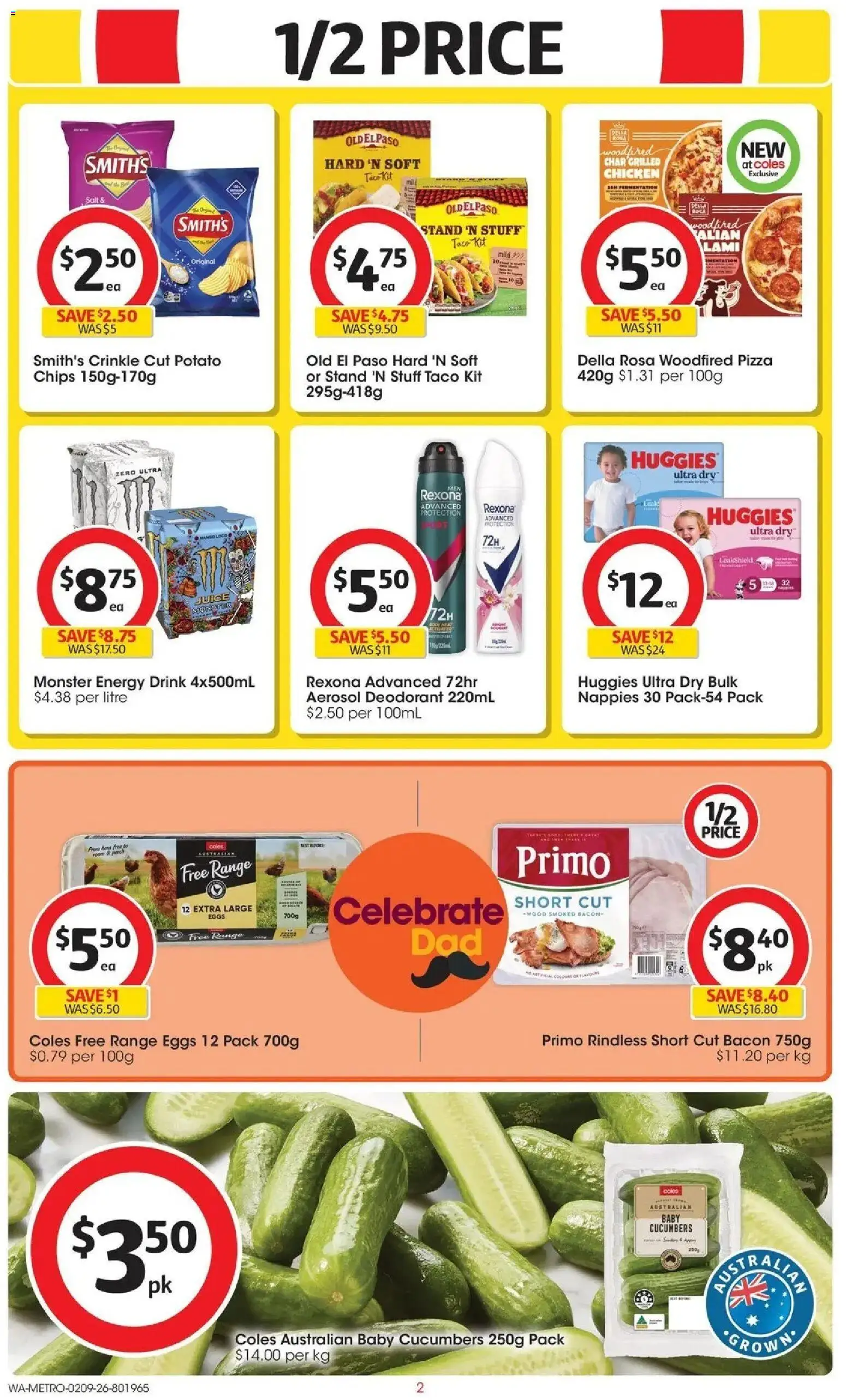 Coles catalogue - valid from 02/09/2026 | Page: 2 | Products: Perch, Chicken, Nappies, Chips