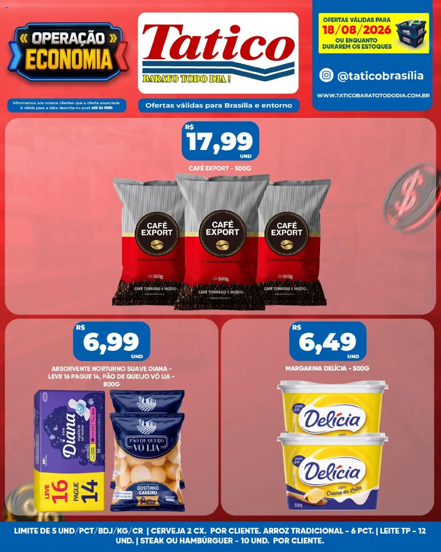 Tatico Folheto - válido de 18/08/2026 | Página: 8 | Produtos: Queijo, Café, Creme, Creme de leite