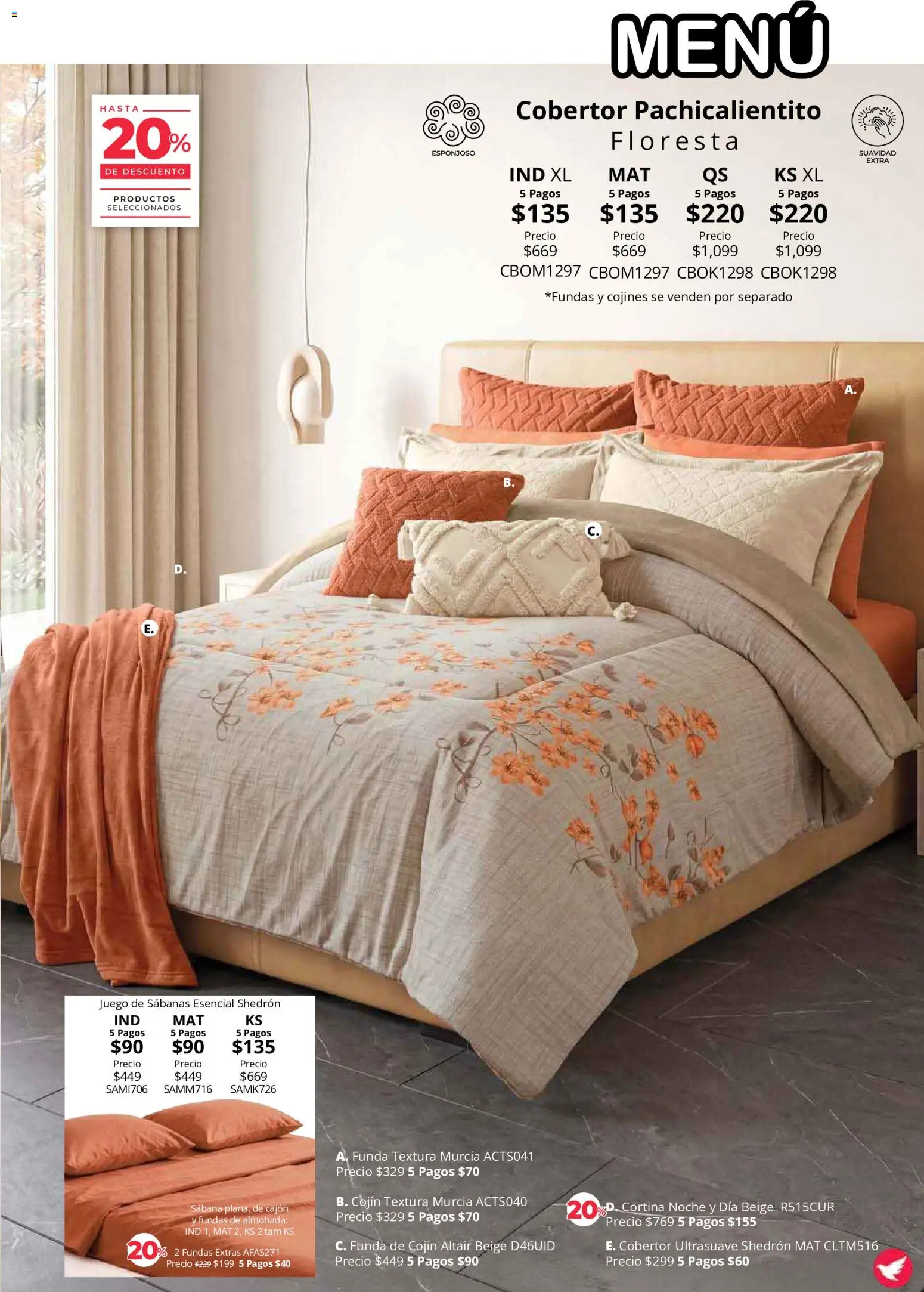 Nuevas ofertas de Colchas Concord válidas en toda la República Mexicana desde el 01/08/2026. ¡Encuentra las mejores ofertas en Colchas Concord catálogo Colección Cobertor! | Página: 5 | Productos: Cobertor, Juego, Almohada, Sabanas