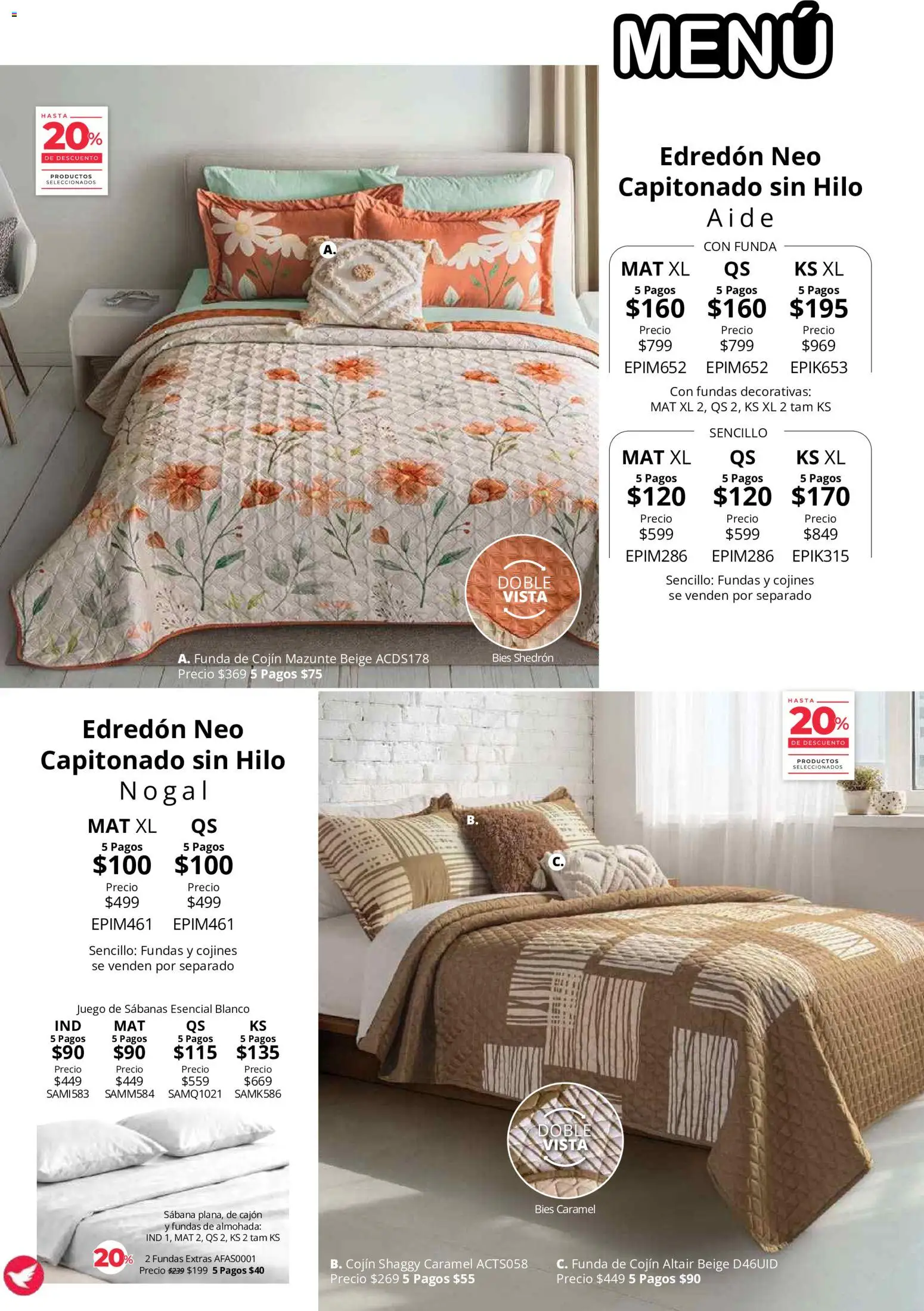 Nuevas ofertas de Colchas Concord válidas en toda la República Mexicana desde el 01/08/2026. ¡Encuentra las mejores ofertas en Colchas Concord catálogo! | Página: 57 | Productos: Juego, Funda, Almohada, Sabanas