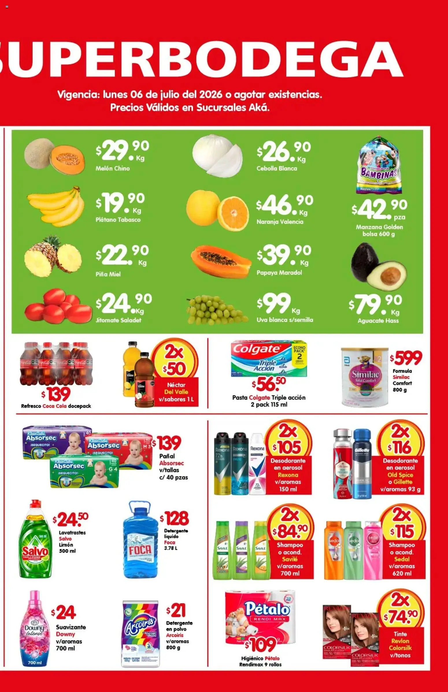 Nuevas ofertas de Arteli válidas en toda la República Mexicana desde el 06/07/2026. ¡Encuentra las mejores ofertas en Arteli folleto Aká Super Bodega! | Página: 2 | Productos: Cebolla, Refresco, Bolsa, Uva