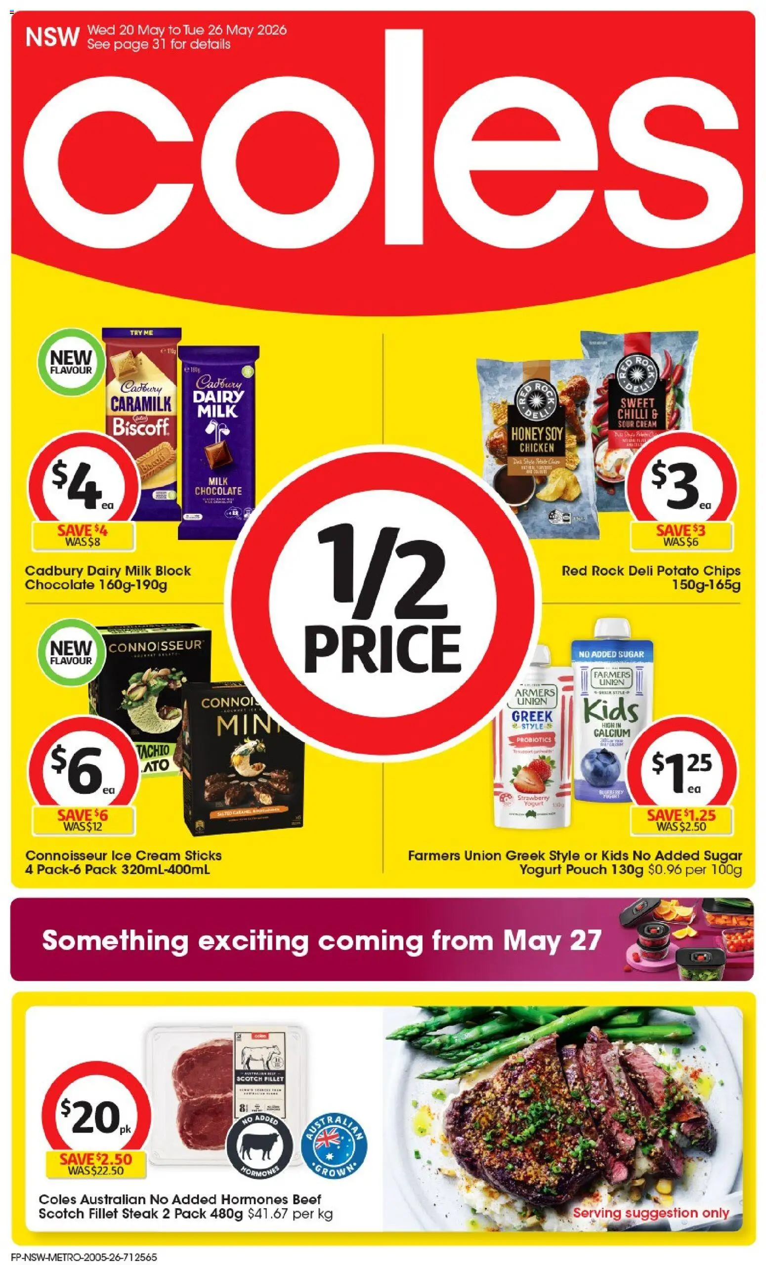 Coles catalogue - valid from 19.05.2026 | Page: 1 | Products: Beef, Cream, Sugar, Chilli