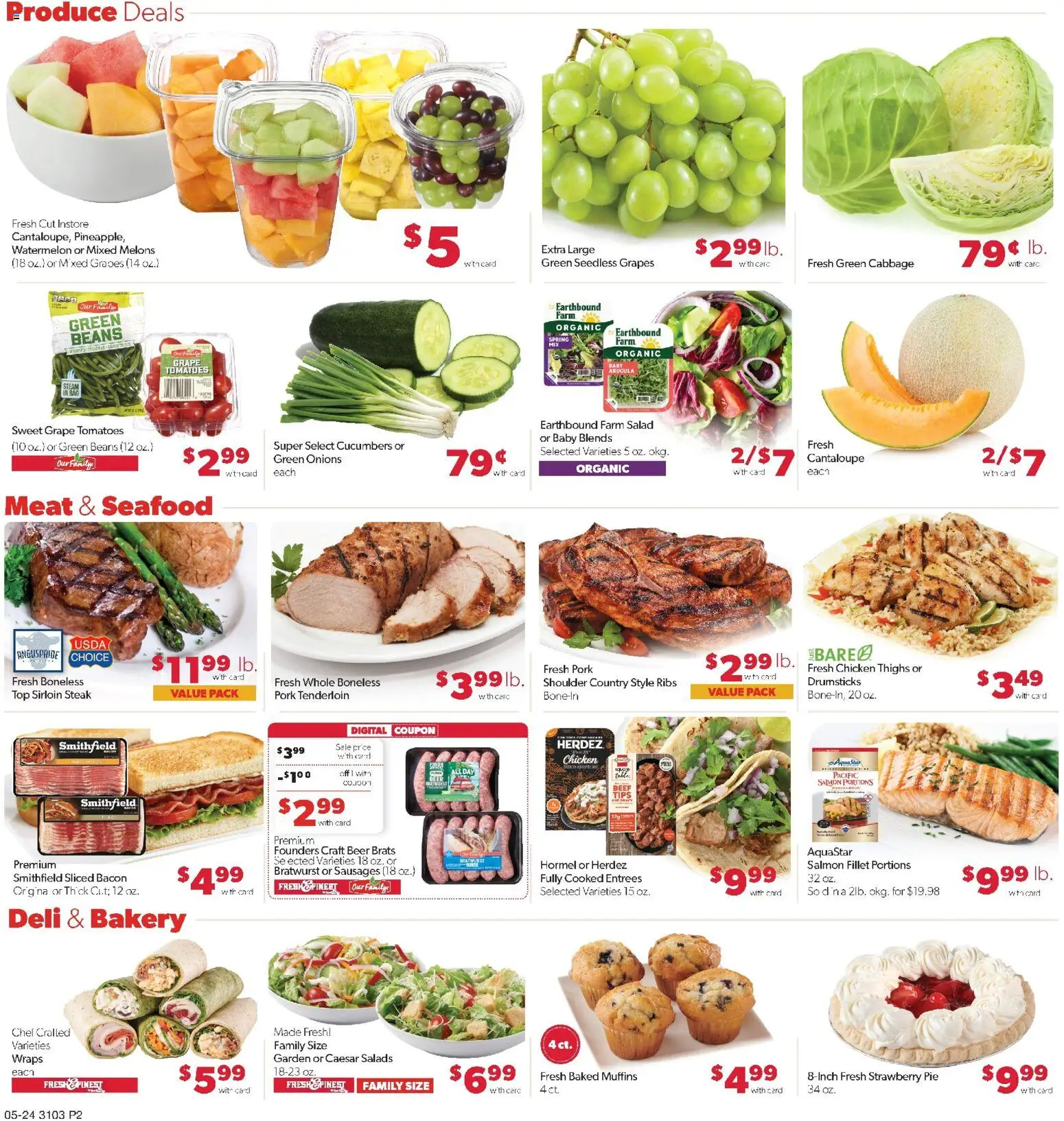 Family Fare Weekly Ad - ND - valid from 24.05.2026 | Page: 2 | Products: Pork, Tomatoes, Salad, Cabbage