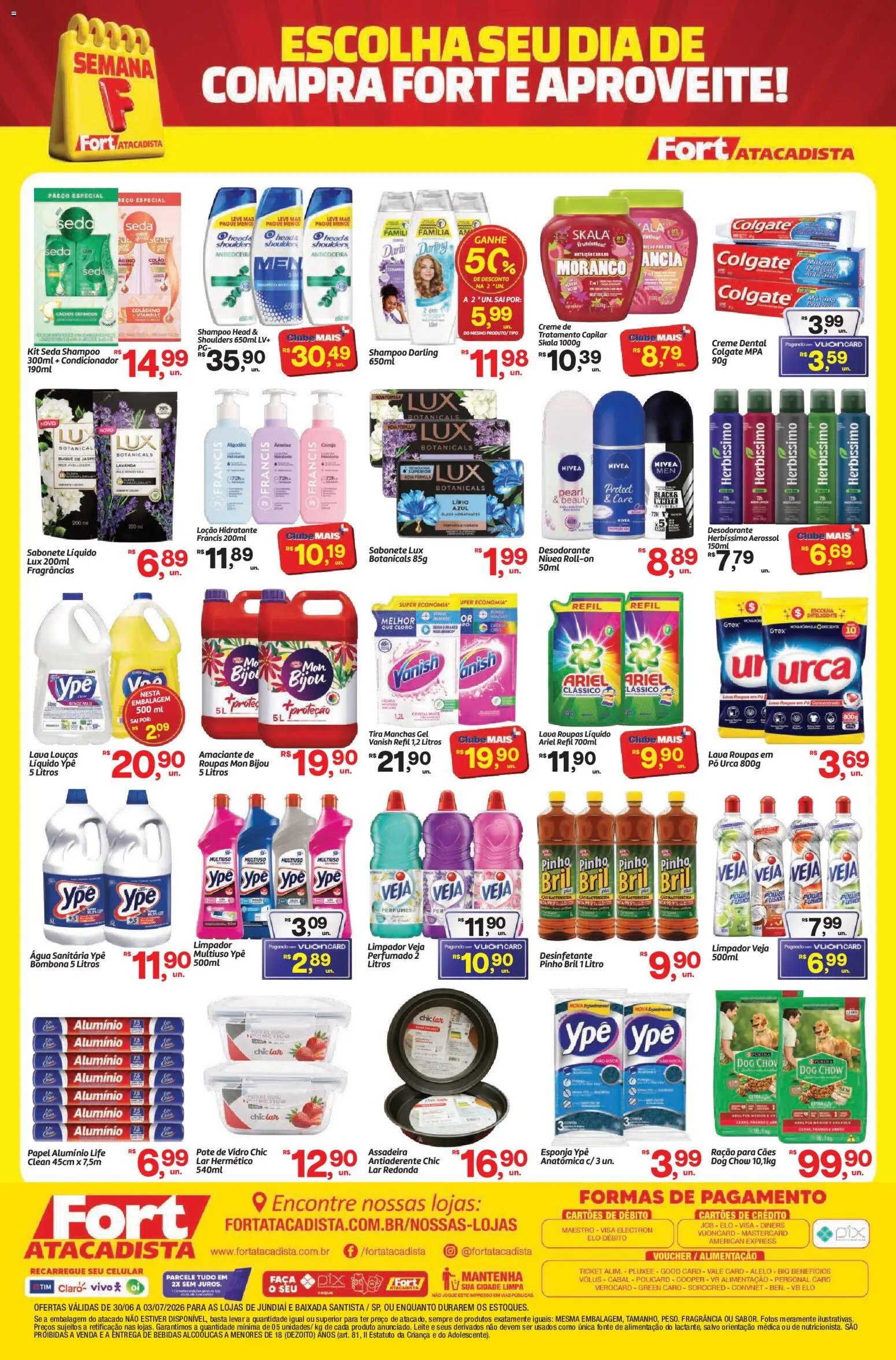 Fort Atacadista Folheto - válido de 30/06/2026 | Página: 4 | Produtos: Esponja, Cloro, Saquê, Sabonete