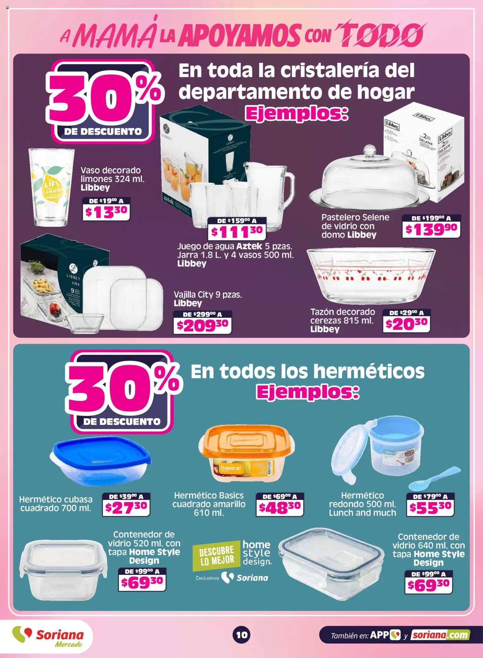 Nuevas ofertas de Soriana válidas en toda la República Mexicana desde el 30.04.2026. ¡Encuentra las mejores ofertas en Soriana A mamá la apoyamos con todo Mercado Nacional! | Página: 11 | Productos: Agua, Cerezas, Contenedor, Vasos