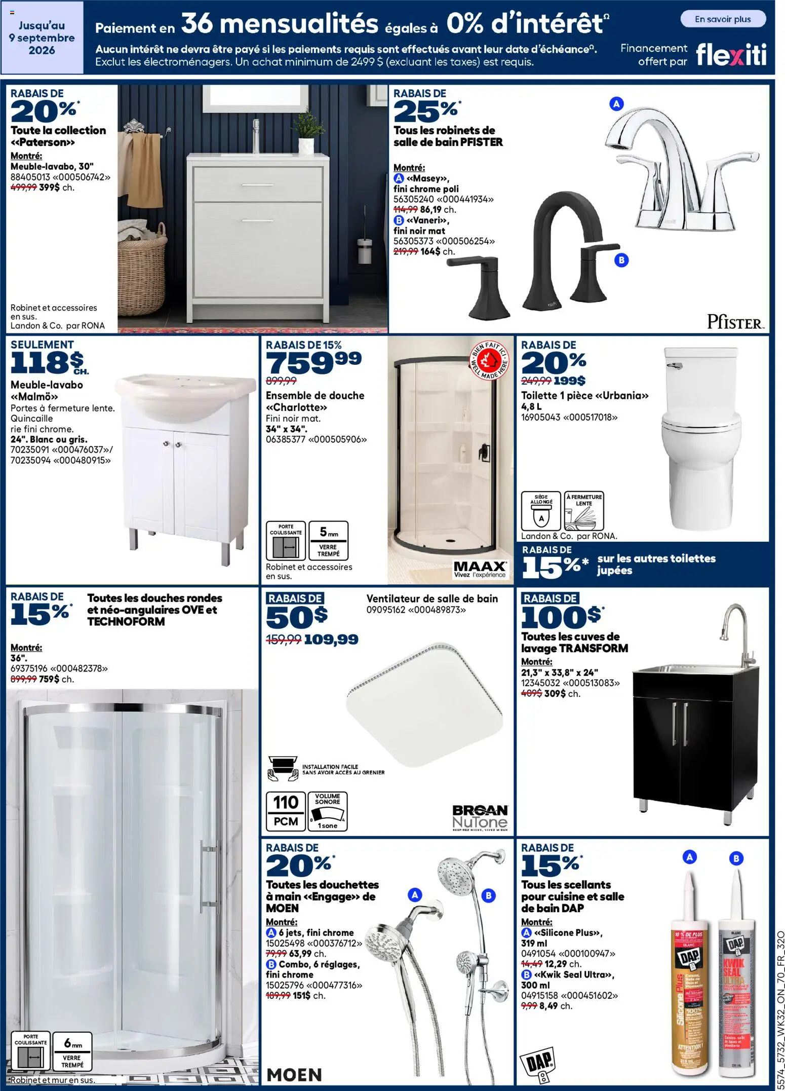 Rona flyer valid from Sep 3, 2026 | Page: 16 | Products: Toilette