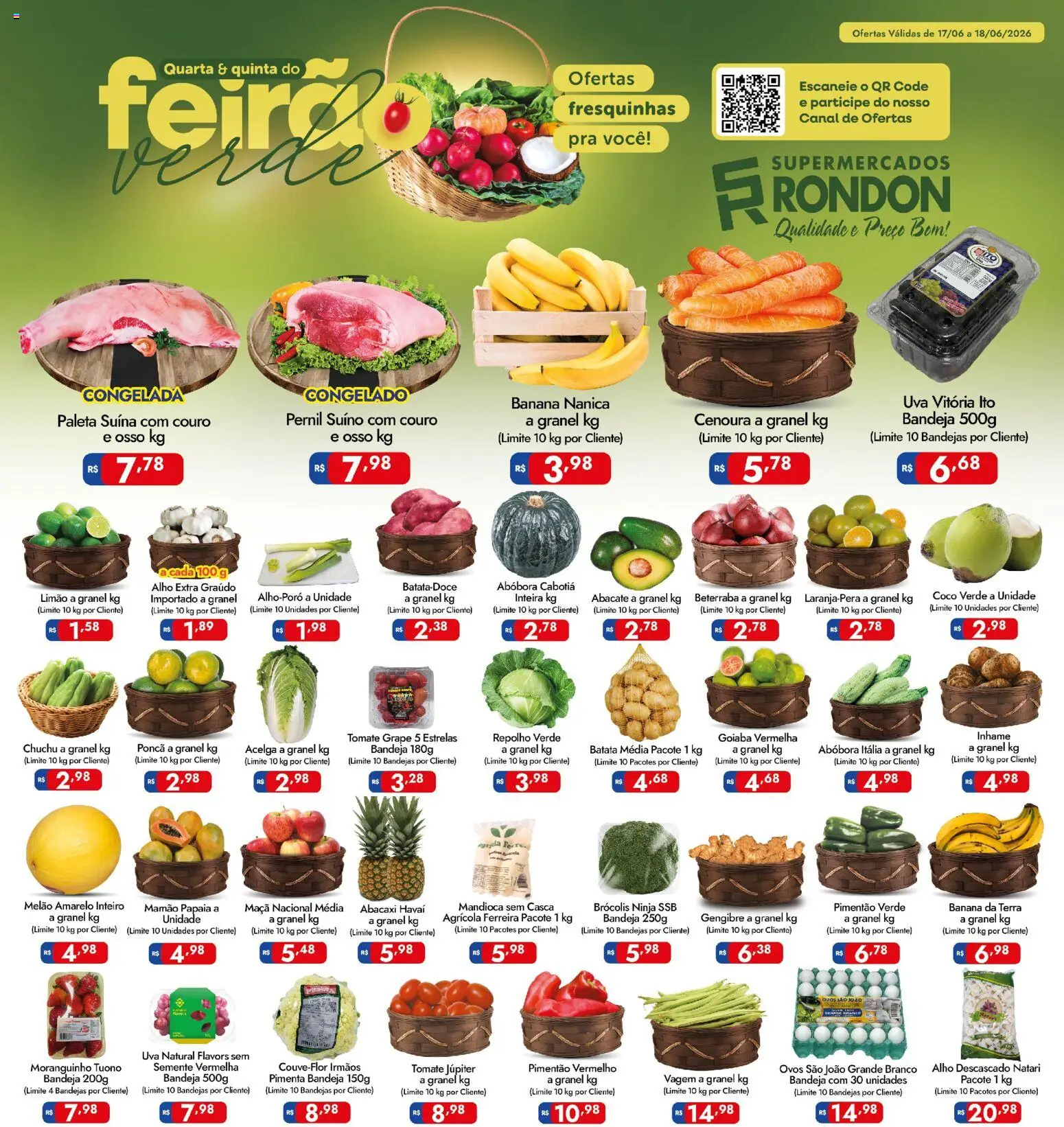 Supermercados Rondon Folheto - válido de 17.06.2026 | Página: 1 | Produtos: Chuchu, Alho, Beterraba, Gengibre
