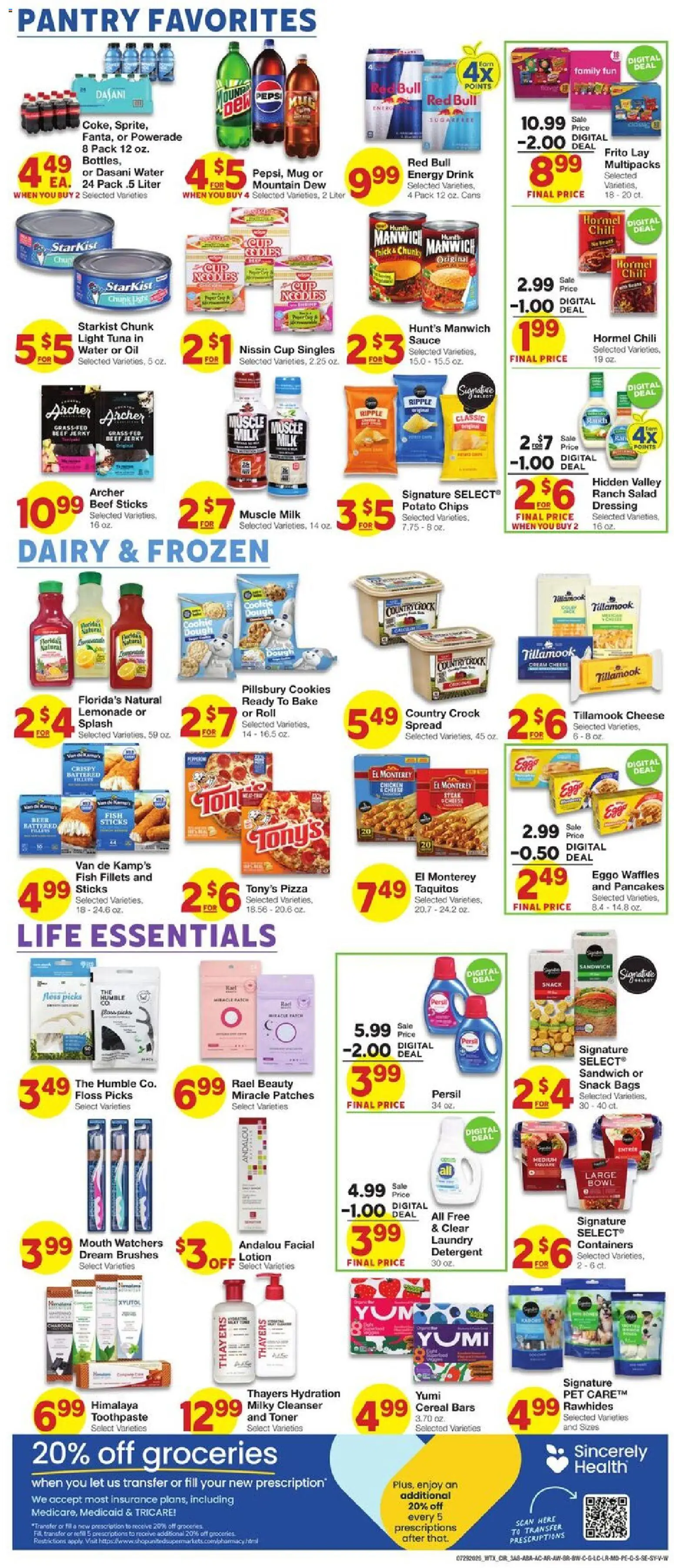 United Supermarkets Weekly Ad - valid from 07/29/2026 | Page: 3 | Products: Milk, Cheese, Beef, Salad