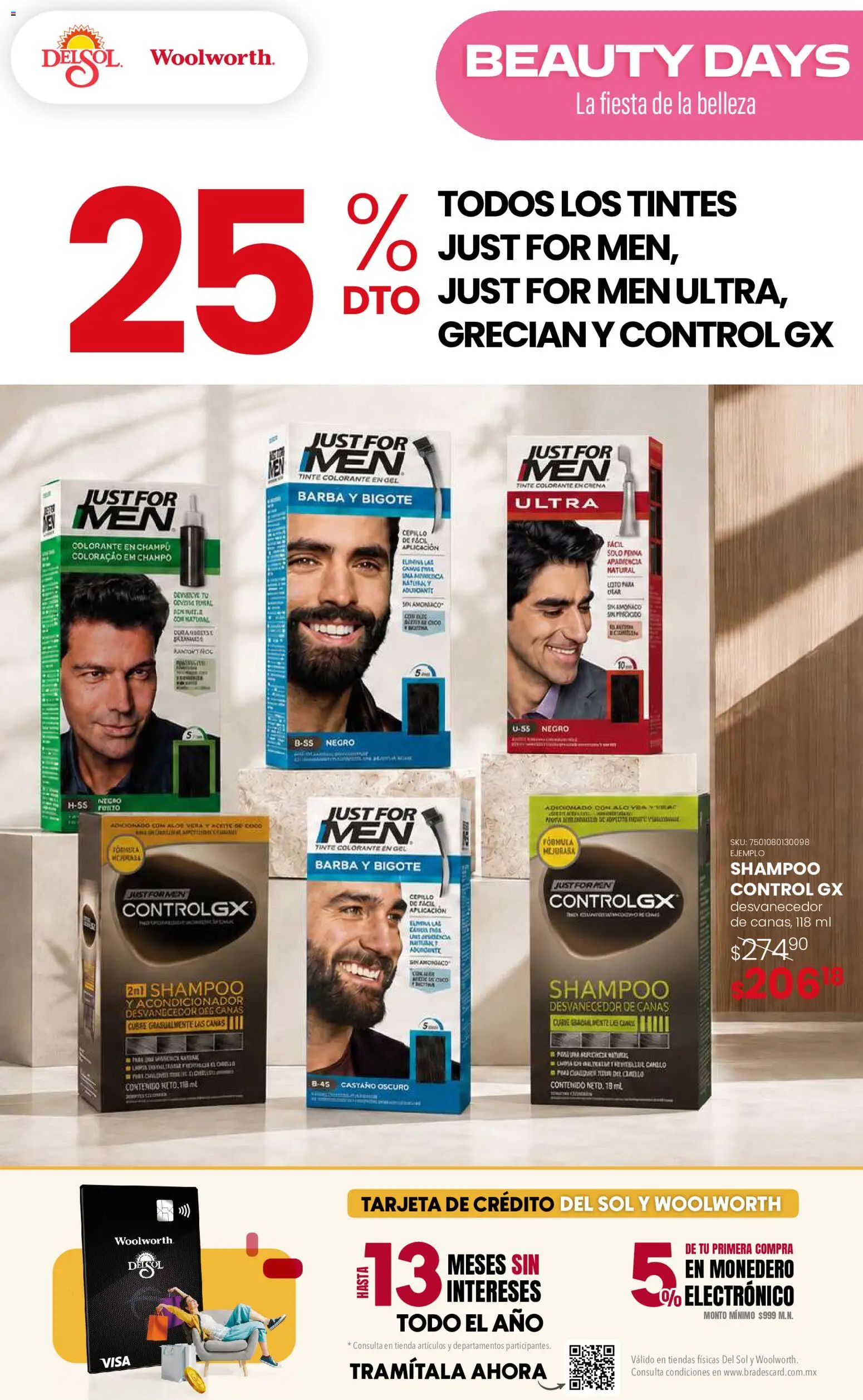 Nuevas ofertas de Del Sol y Woolworth válidas en toda la República Mexicana desde el 13/08/2026. ¡Encuentra las mejores ofertas en Del Sol y Woolworth katalog Beauty Days! | Página: 3 | Productos: Cepillo, Monedero, Shampoo, Champú