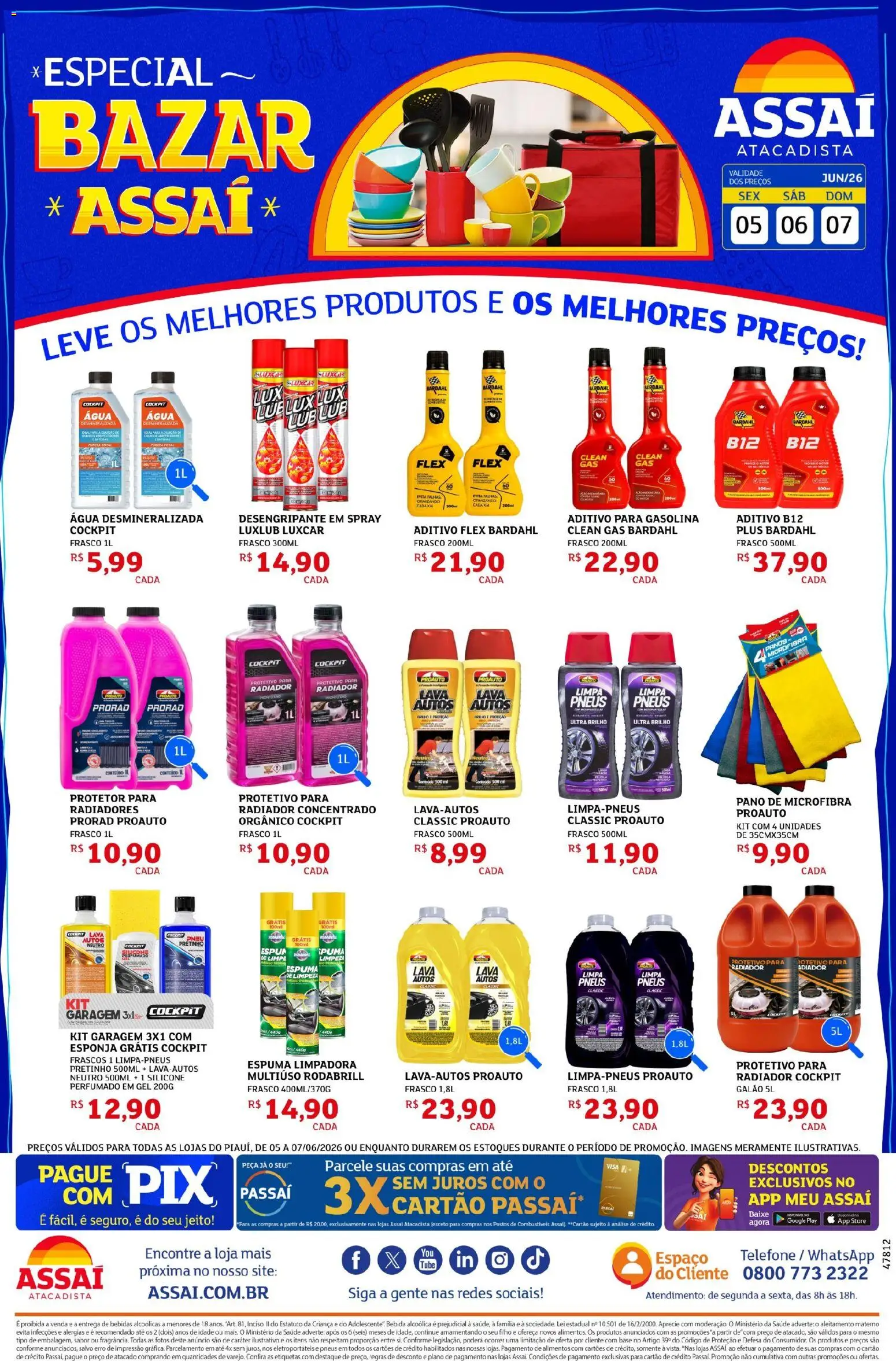 Assaí Atacadista Folheto - válido de 06.06.2026 | Página: 1 | Produtos: Pneu, Esponja, Pneus, Bebida