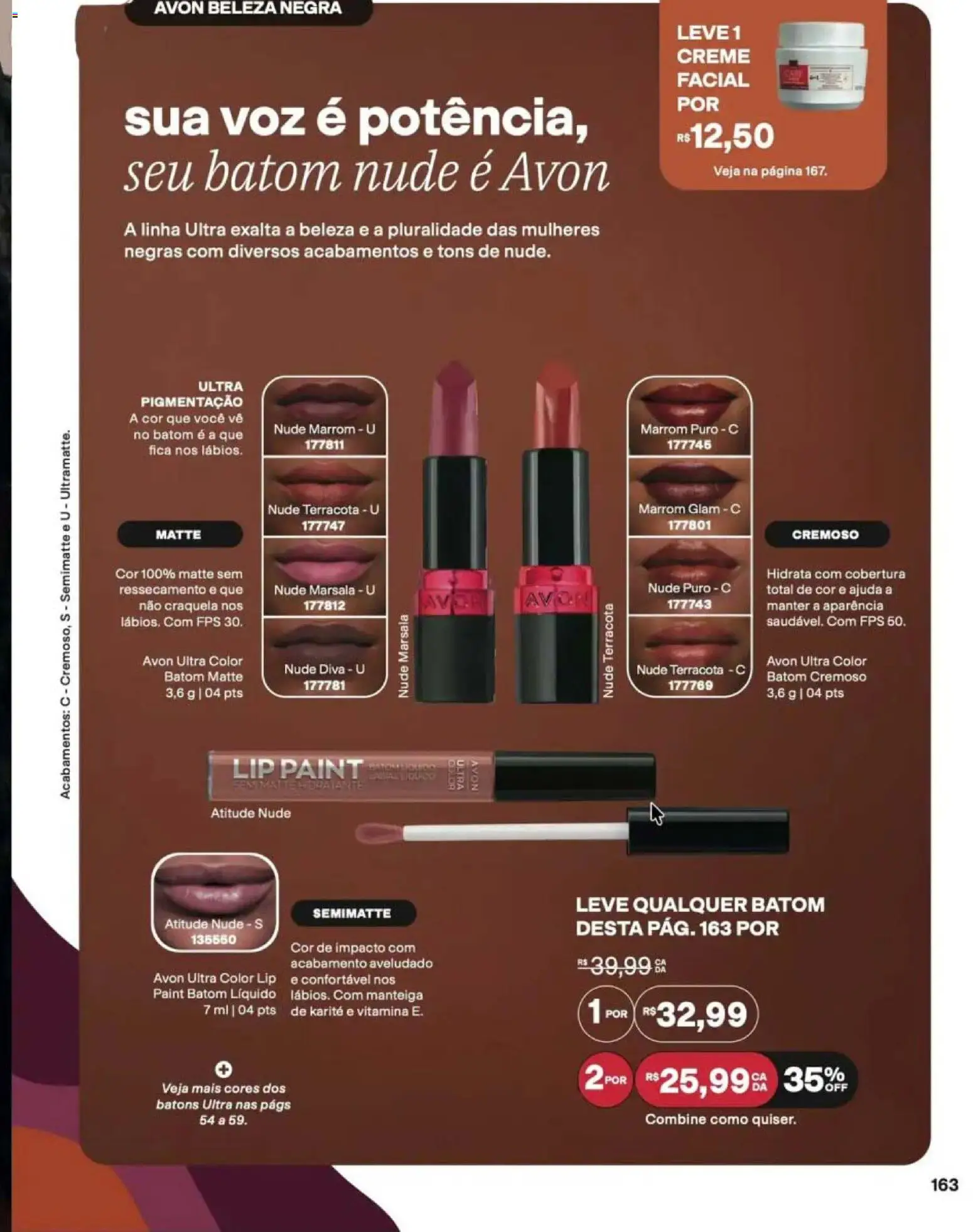 Avon Folheto - válido de 12/10/2026 | Página: 165 | Produtos: Creme facial, Batom, Manteiga, Creme