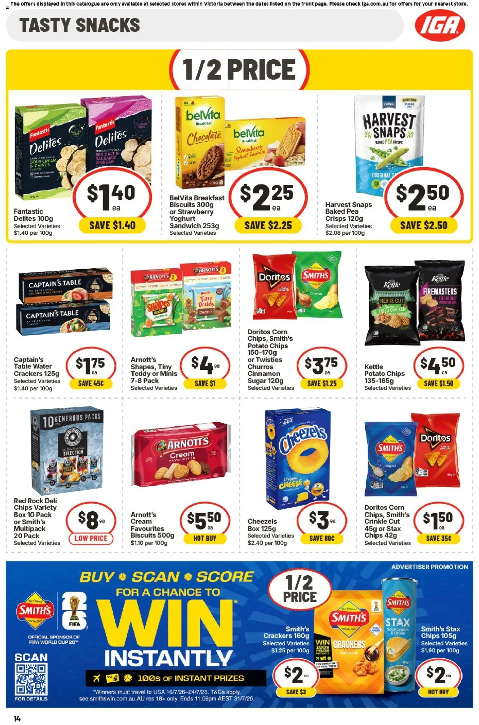 IGA catalogue - valid from 01/07/2026 | Page: 14 | Products: Crackers, Chicken, Cream, Salt
