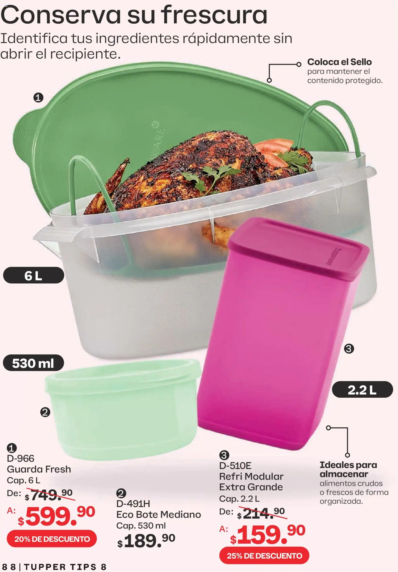 Nuevas ofertas de Tupperware válidas en toda la República Mexicana desde el 13/07/2026. ¡Encuentra las mejores ofertas en Tupperware catálogo! | Página: 88 | Productos: Tupper, Modular