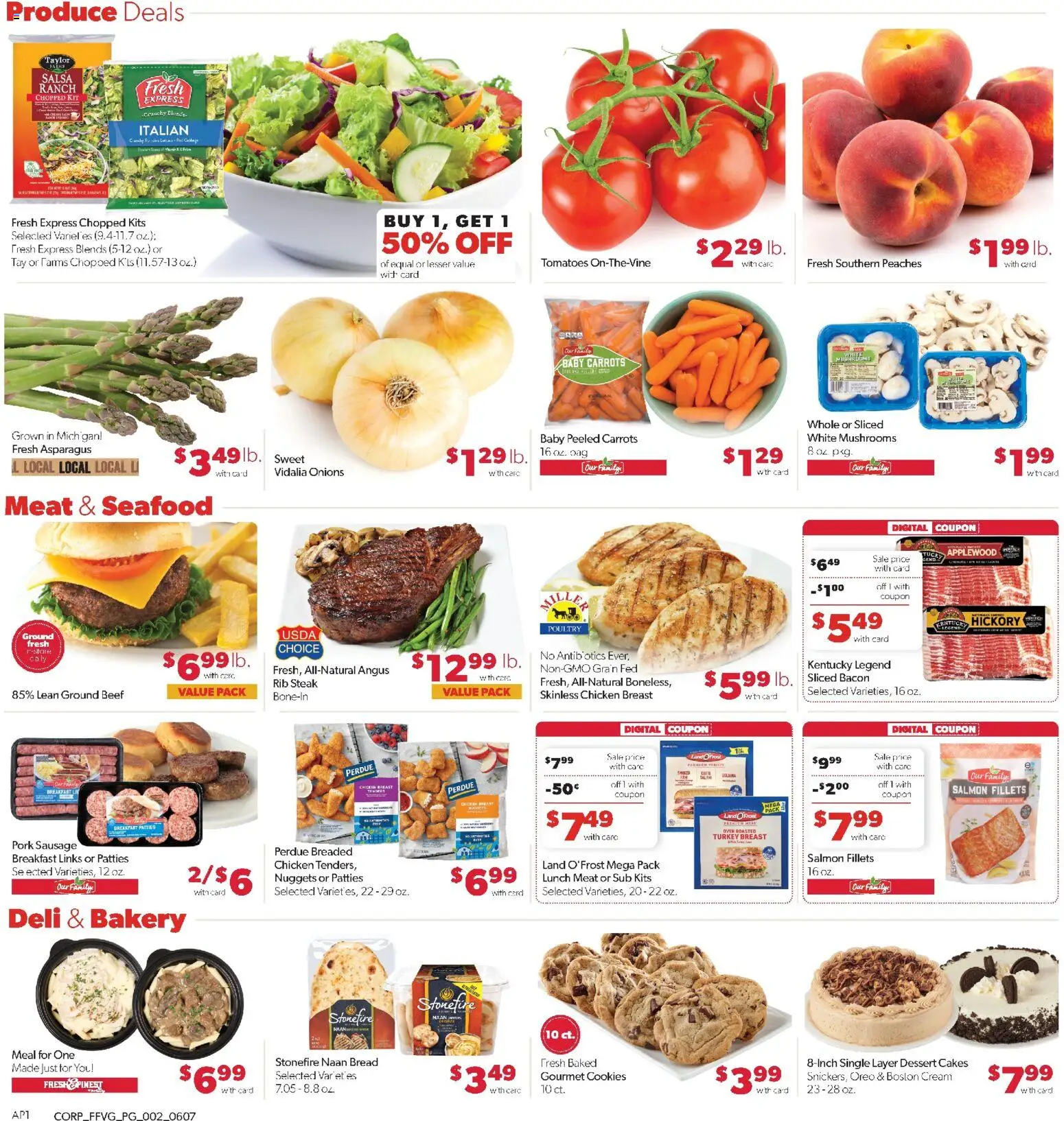 Family Fare Weekly Ad - valid from 07.06.2026 | Page: 2 | Products: Peaches, Beef, Cream, Cookies