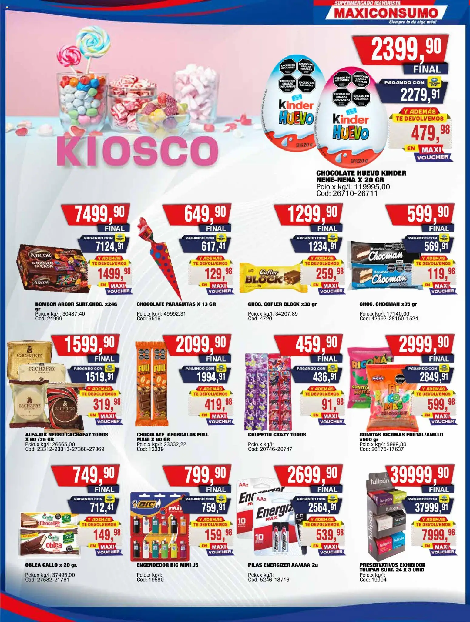 Maxiconsumo ofertas │ válido desde el 18.05.2026 | Página: 12 | Productos: Encendedor, Gomitas, Huevo, Chocolate