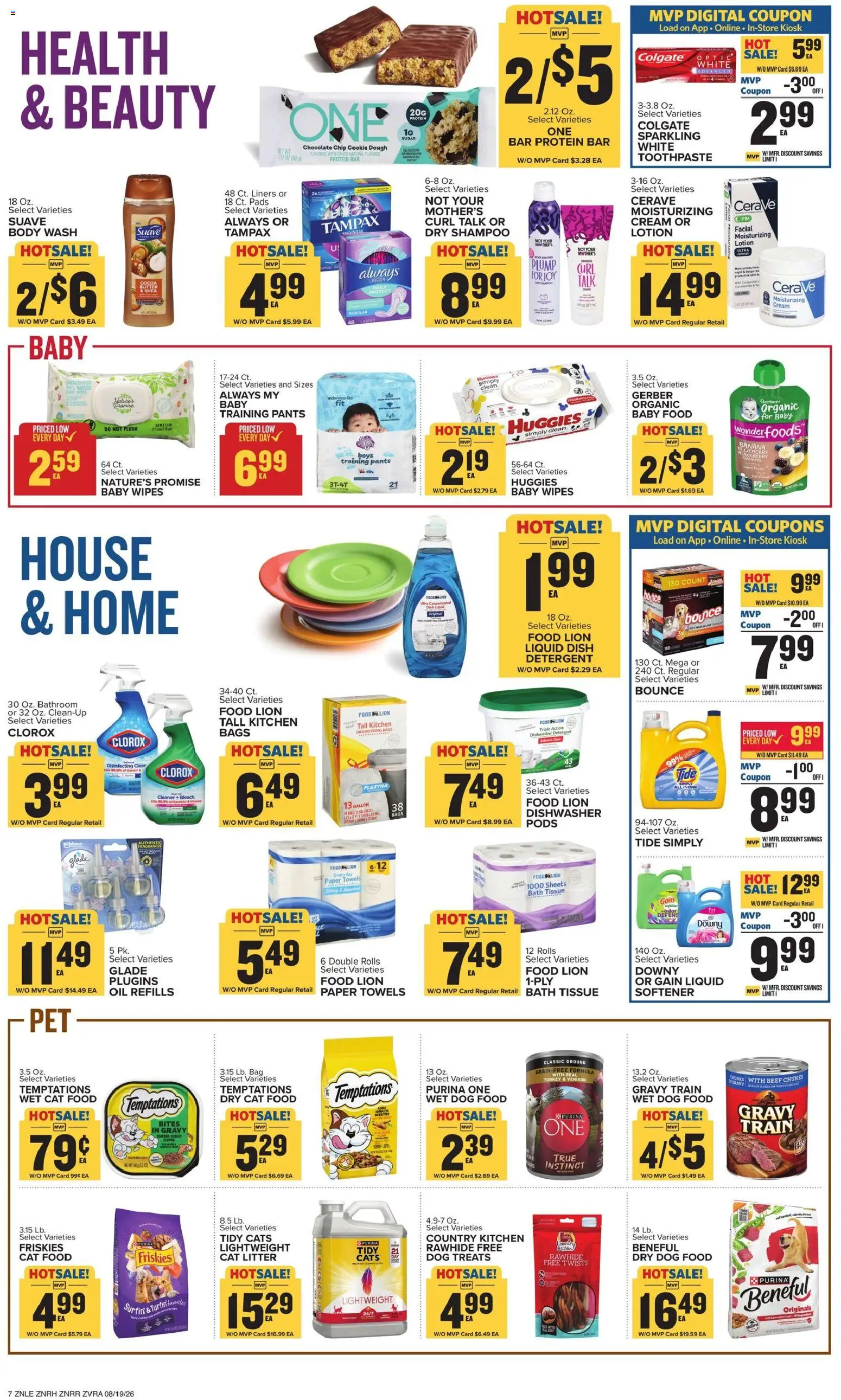 Food Lion Weekly Ad - valid from 08/19/2026 | Page: 14 | Products: Cat Food, Shampoo, Chocolate, Bag