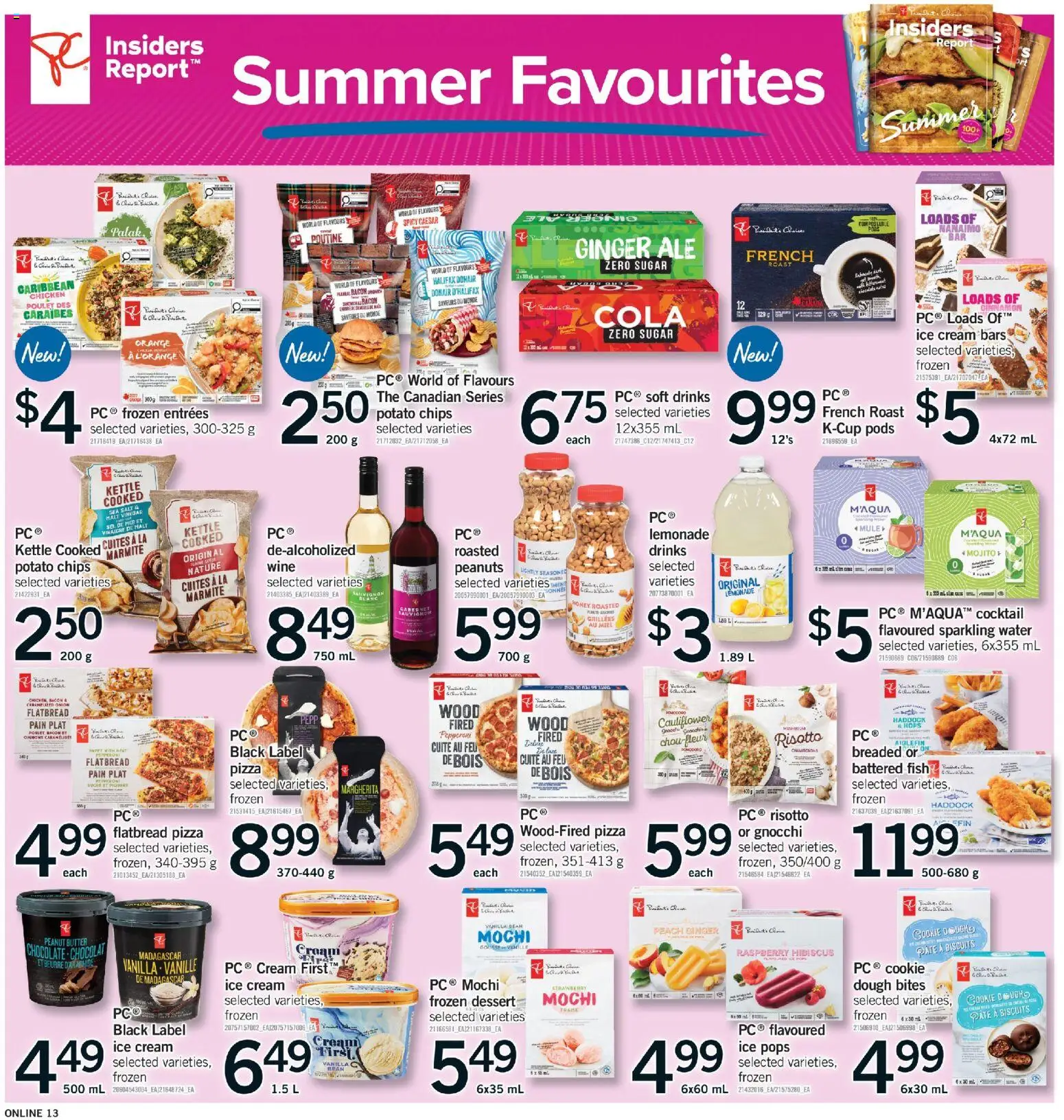 Fortinos flyer valid from 18.06.2026 | Page: 13 | Products: Fish, Ice cream, Kettle, Wine
