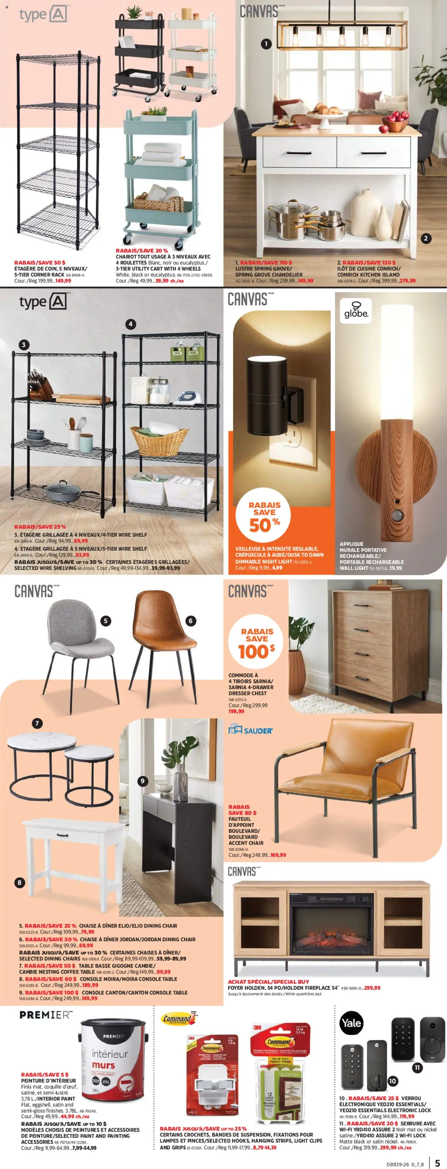 Canadian Tire flyer valid from Sep 24, 2026 | Page: 5 | Products: Dining chair, Dresser, Table, Chair