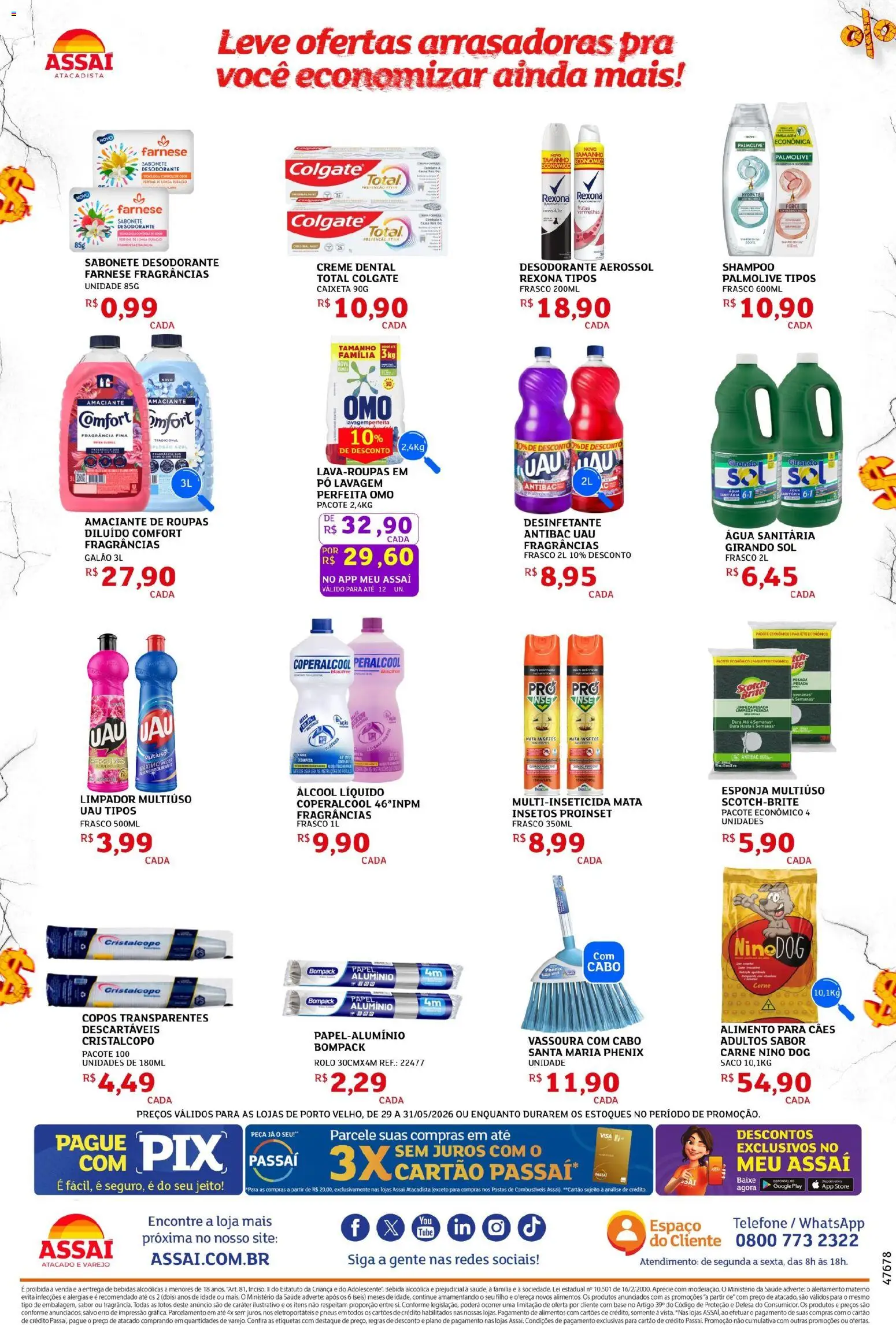 Assaí Atacadista Folheto - válido de 29.05.2026 | Página: 4 | Produtos: Perfume, Roupas, Amaciante, Cabo