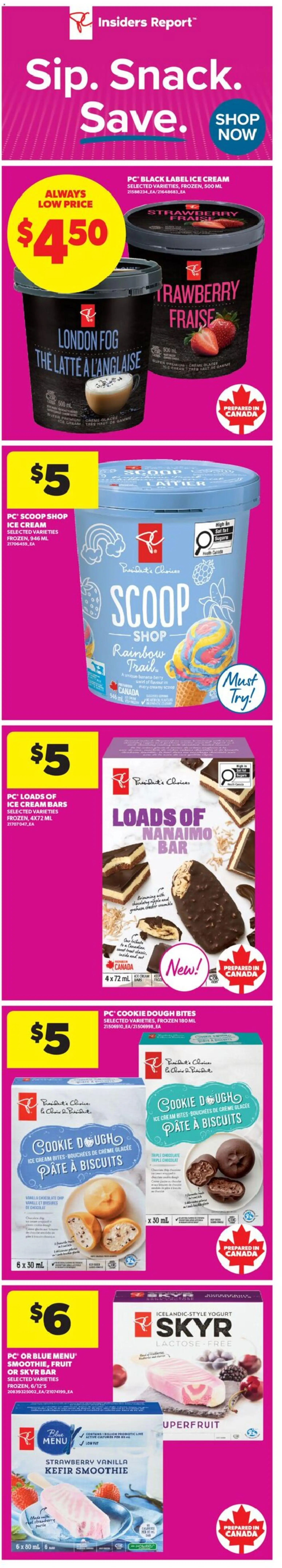Real Canadian Superstore flyer valid from 11.06.2026 | Page: 3 | Products: Cream, PC, Yogurt, Chocolate