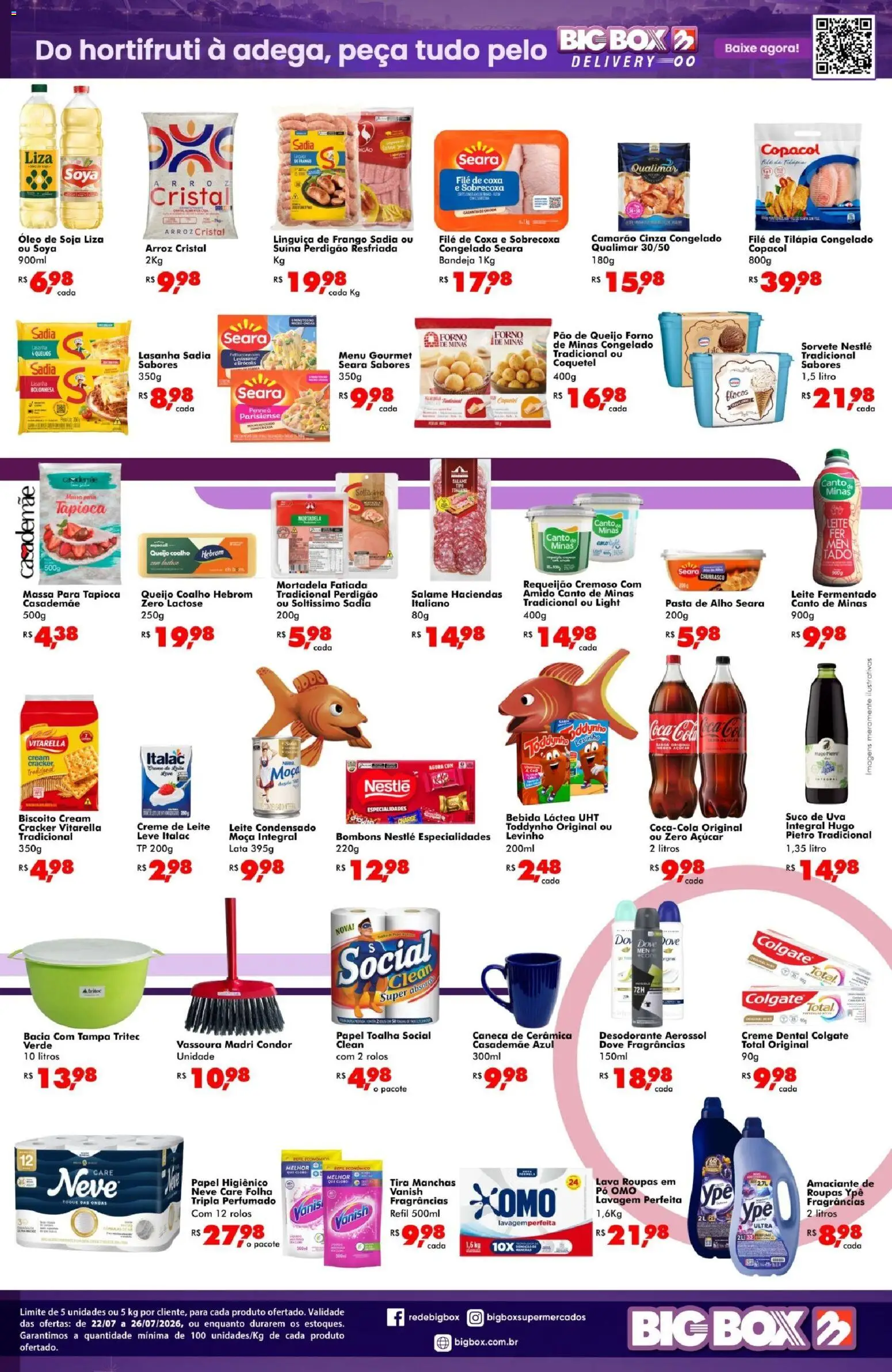 Big Box Folheto - válido de 22/07/2026 | Página: 2 | Produtos: Forno, Papel toalha, Brócolis, Leite condensado