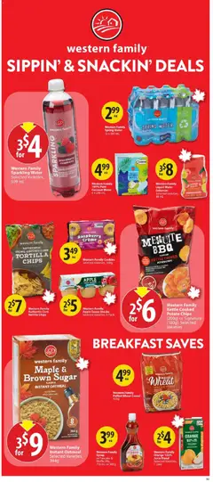 Preview of Save on foods weekly flyer / circulaire from shop Save on foods valid from Aug 20, 2026 | Page: 15 | Products: Tortilla chips, Corn, Spring water, Syrup