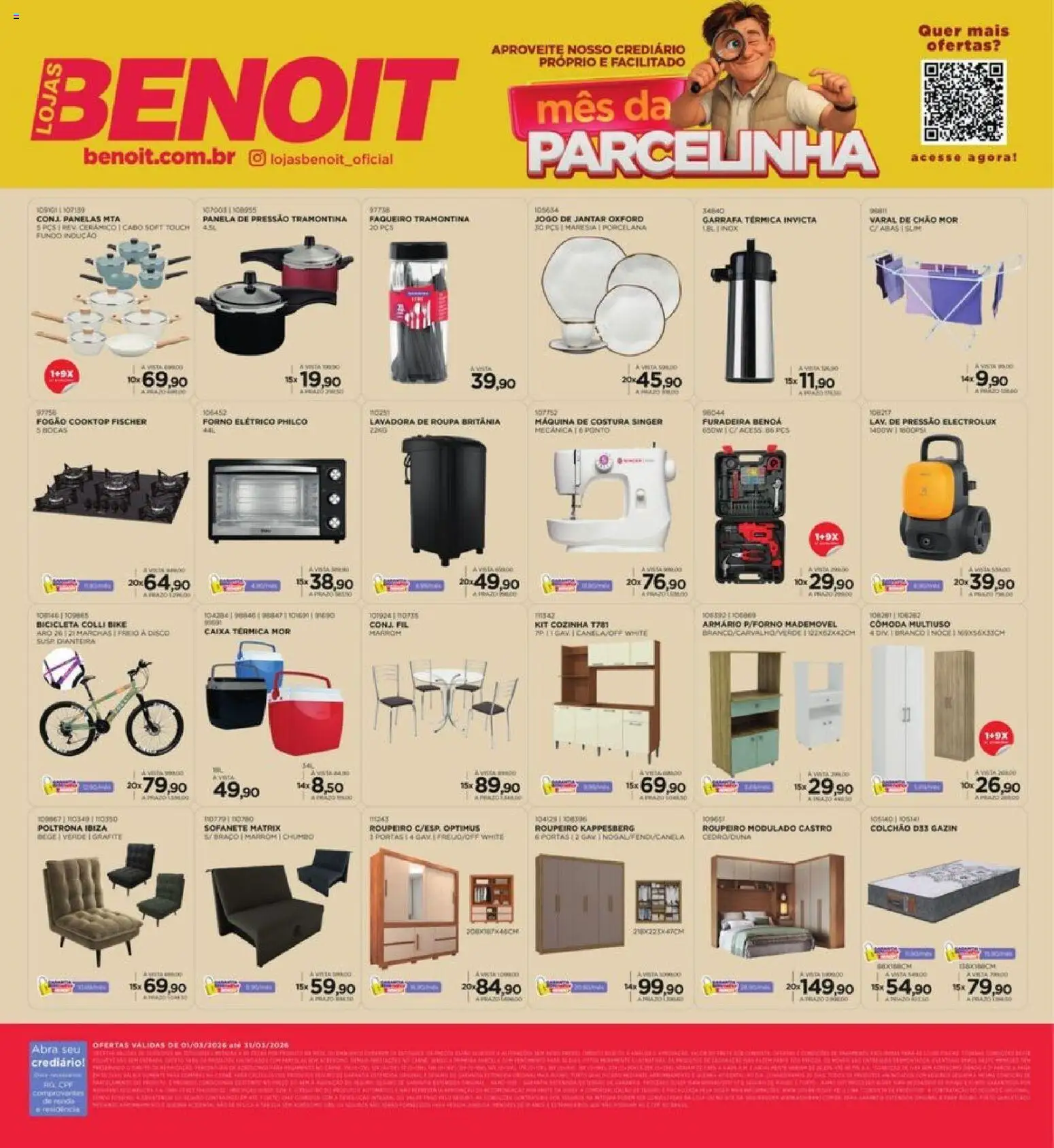 Benoit Folheto - válido de 01.03.2026 | Página: 12 | Produtos: Forno, Cooktop, Varal de chão, Disco