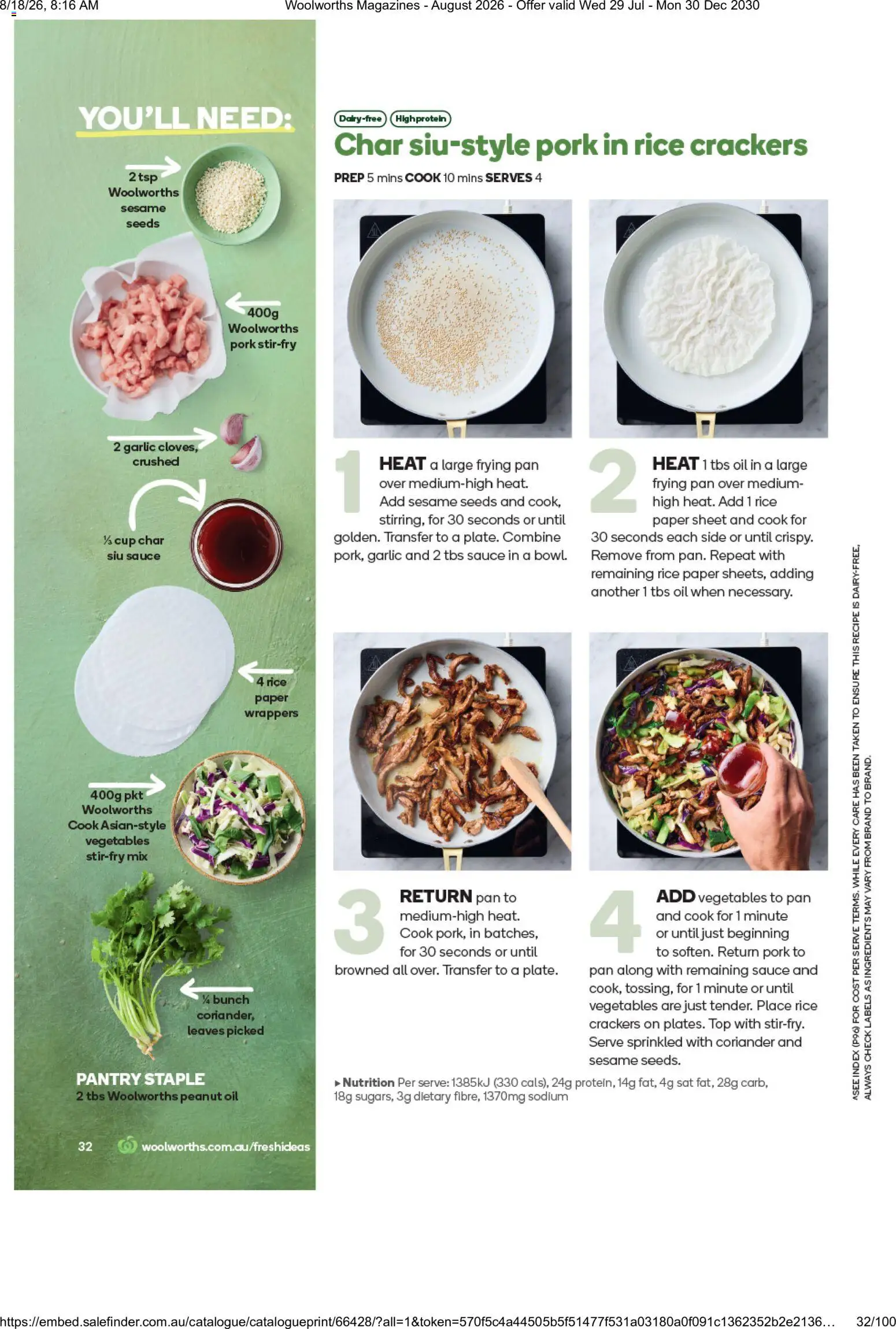 Woolworths catalogue - valid from 01/08/2026 | Page: 32 | Products: Sesame, Sesame seeds, Ingredients, Pork