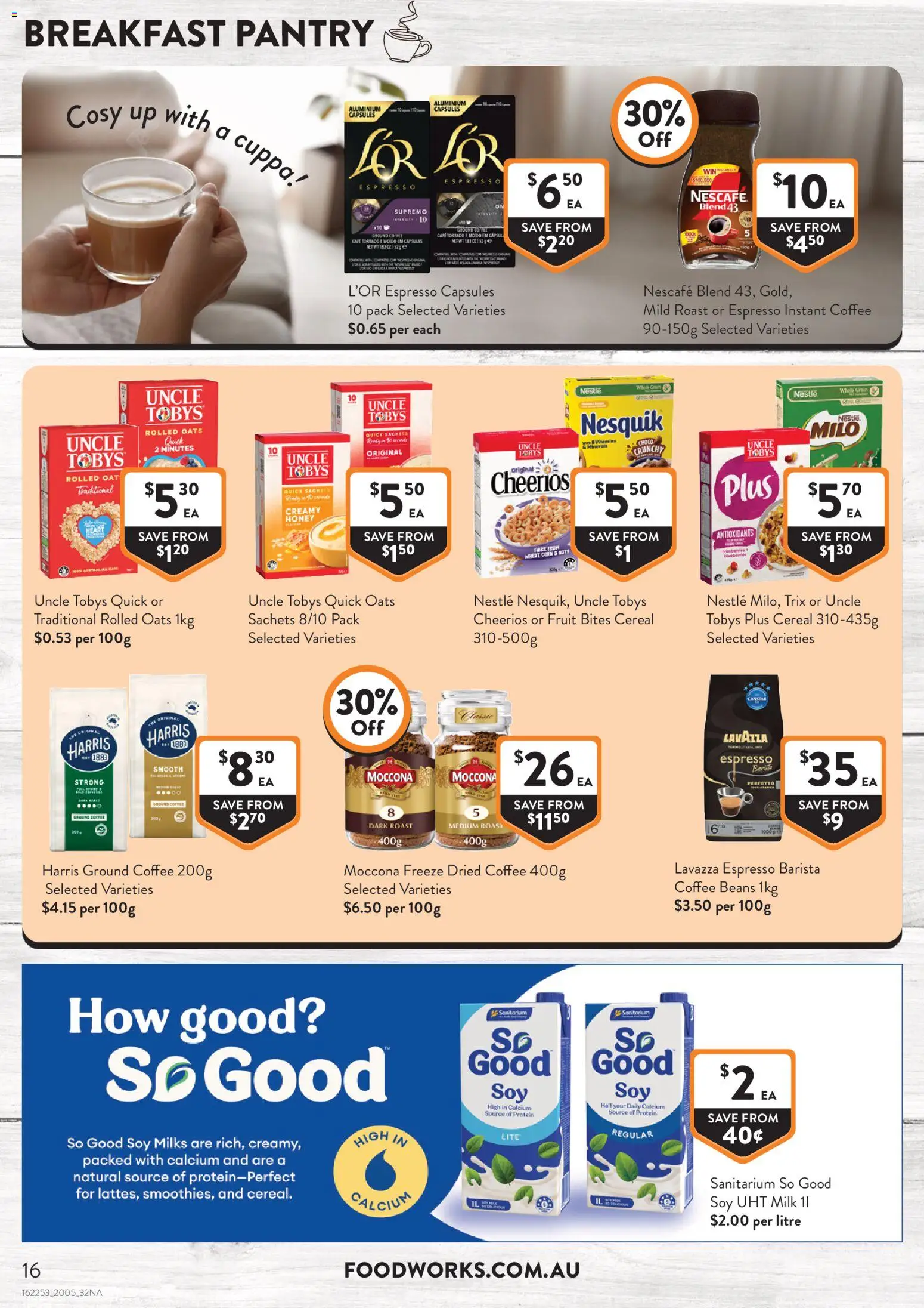 Foodworks catalogue - valid from 20.05.2026 | Page: 16 | Products: Milk, Honey, Cereal, Nescafe