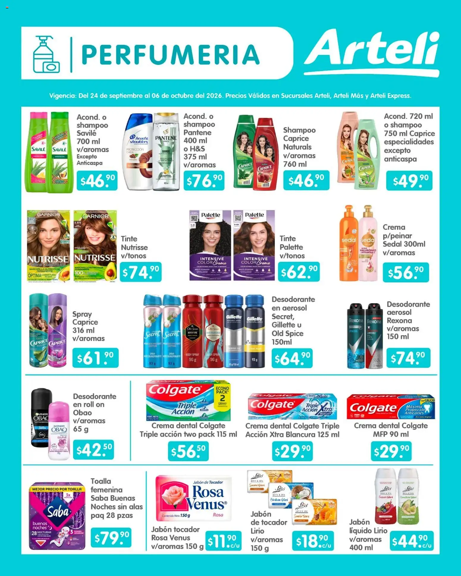 Nuevas ofertas de Arteli válidas en toda la República Mexicana desde el 24/09/2026. ¡Encuentra las mejores ofertas en Arteli folleto Quincenal! | Página: 11 | Productos: Toalla, Body, Mascarilla, Jabón