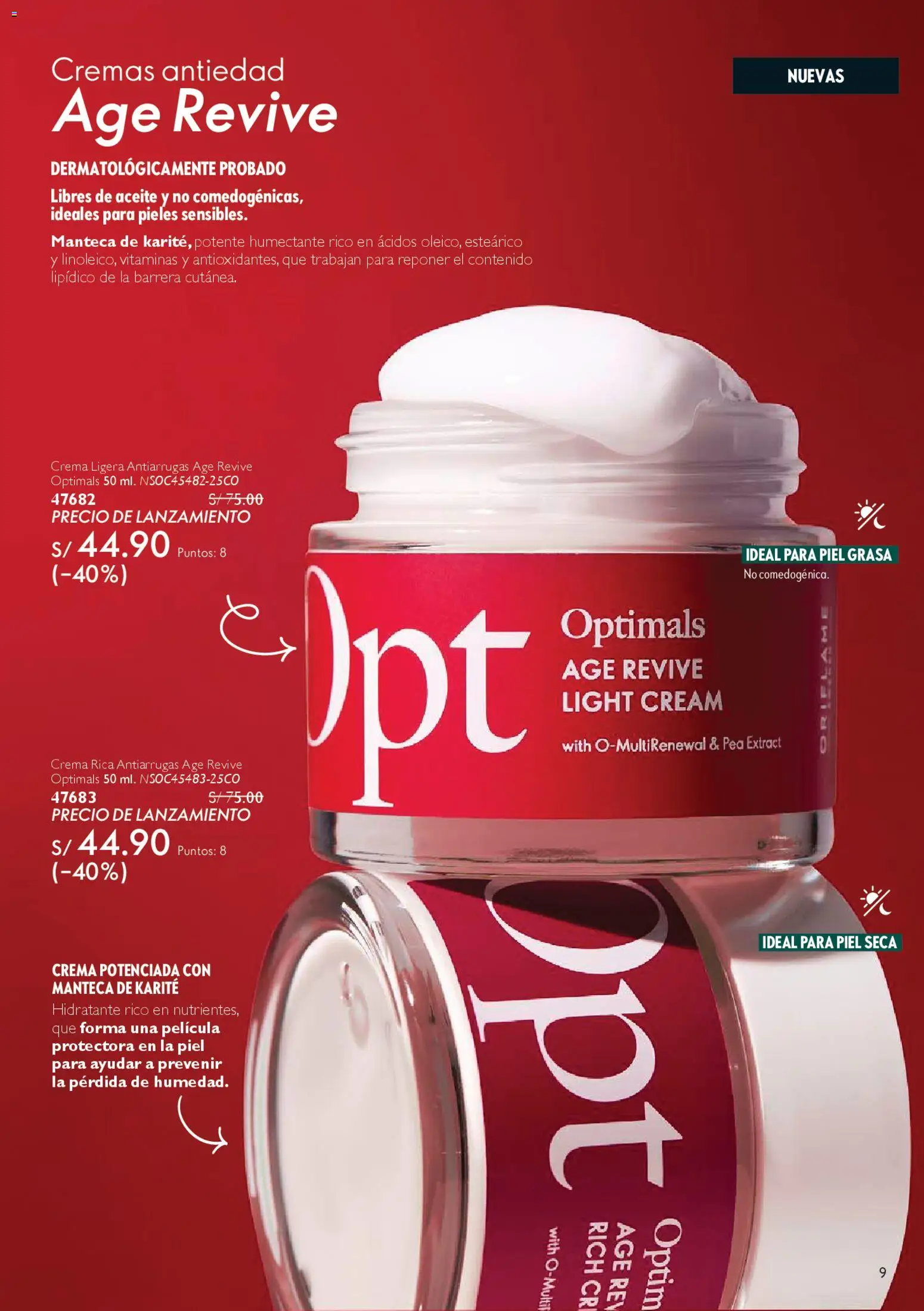 Catálogo Oriflame válido desde 28/03/2026 | Página: 9 | Productos: Aceite, Manteca, Crema, Manteca de karité