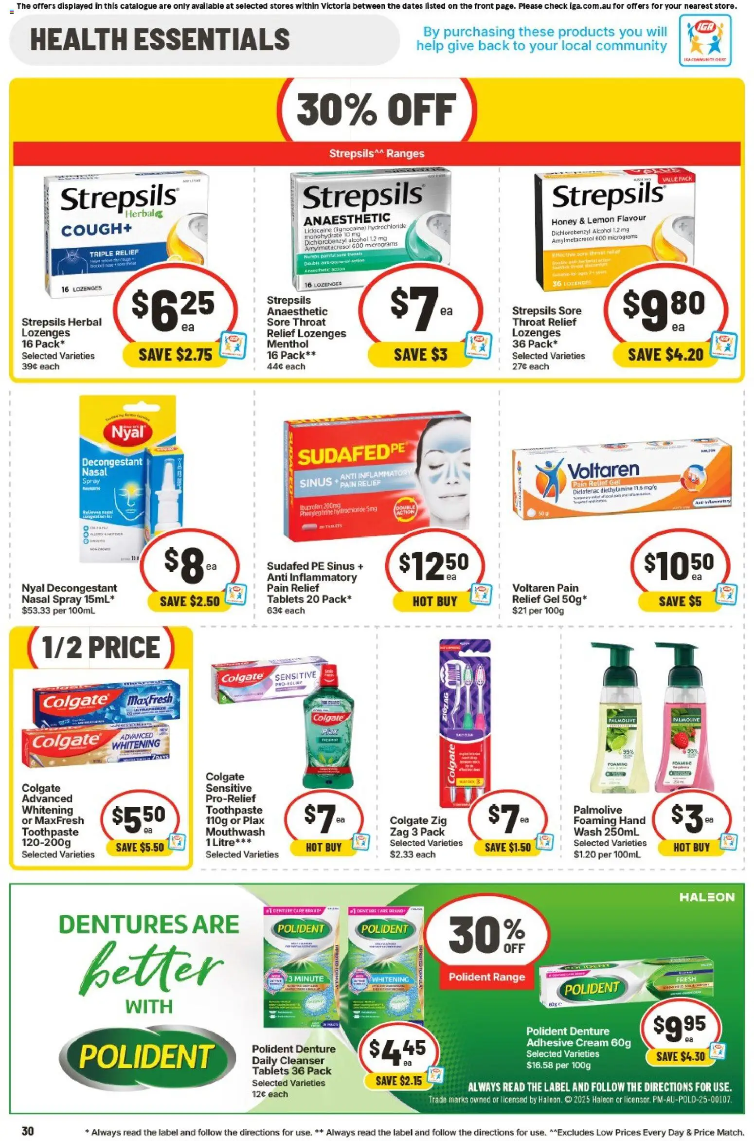 IGA catalogue - valid from 03.06.2026 | Page: 30 | Products: Toothpaste, Mouthwash, Nasal spray, Sinus