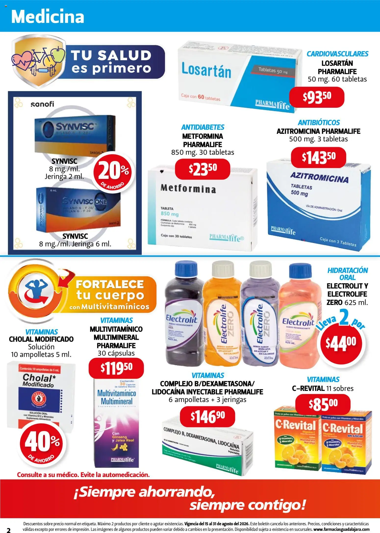 Nuevas ofertas de Farmacia Guadalajara válidas en toda la República Mexicana desde el 15/08/2026. ¡Encuentra las mejores ofertas en Farmacia Guadalajara catálogo! | Página: 2 | Productos: Azúcar, Gelatina, Polvo, Tableta