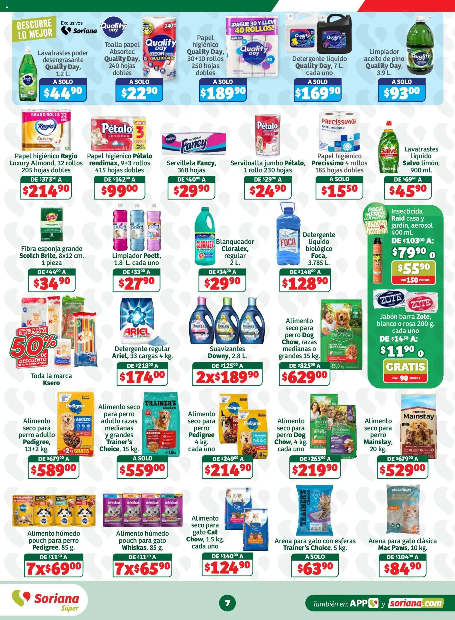 Nuevas ofertas de Soriana válidas en toda la República Mexicana desde el 25/09/2026. ¡Encuentra las mejores ofertas en Soriana En México Oferta se dice Soriana Súper Nacional! | Página: 7 | Productos: Aceite, Limpiador, Detergente líquido, Insecticida